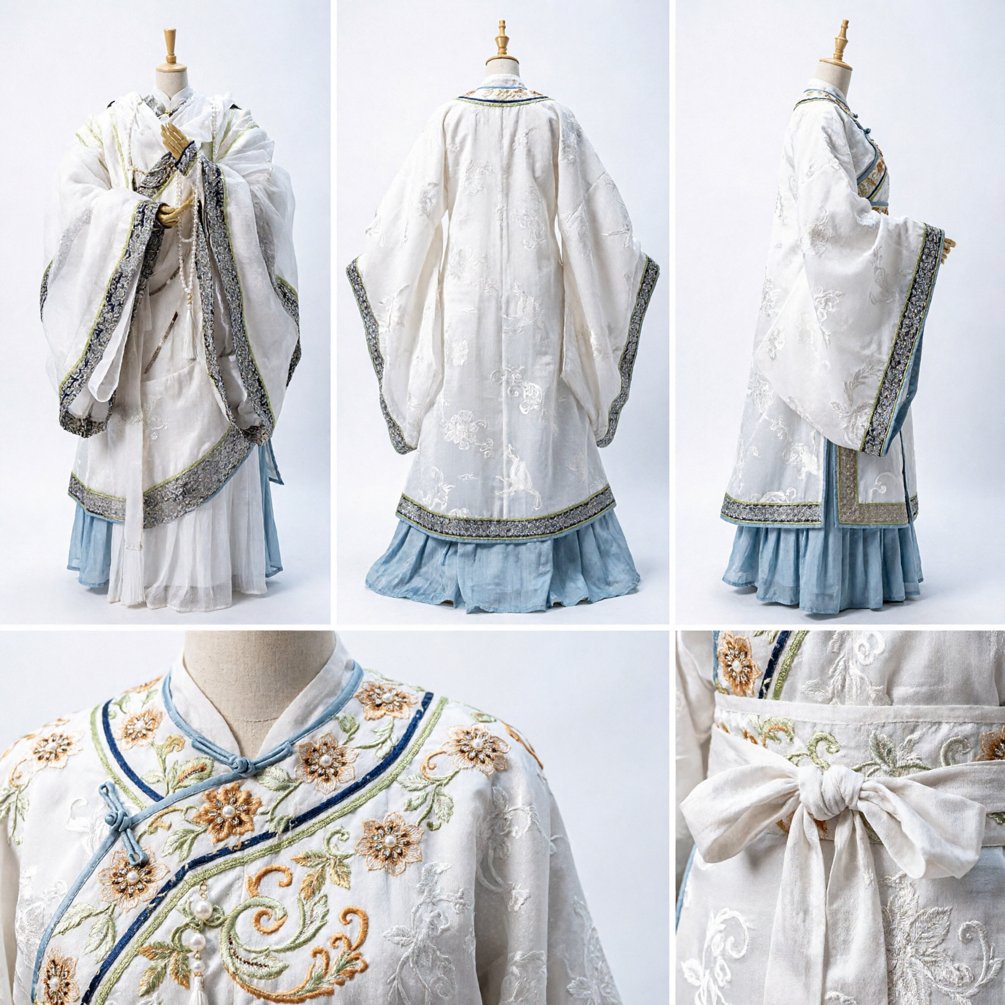 伝統的中国漢服衣装 白い古代仙女ドレス 女性用コスプレ・舞台パフォーマンス衣装 - Asian Costume