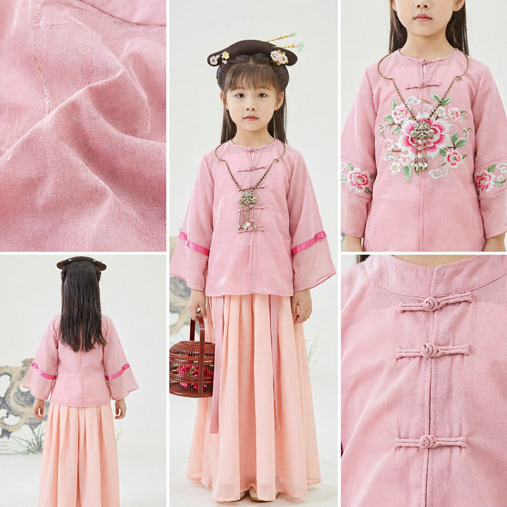 Costume Rose Ancien Princesse Chinoise Hanfu pour Filles Robe Traditionnelle Tenue Cosplay et Spectacle Enfants - Asian Costume