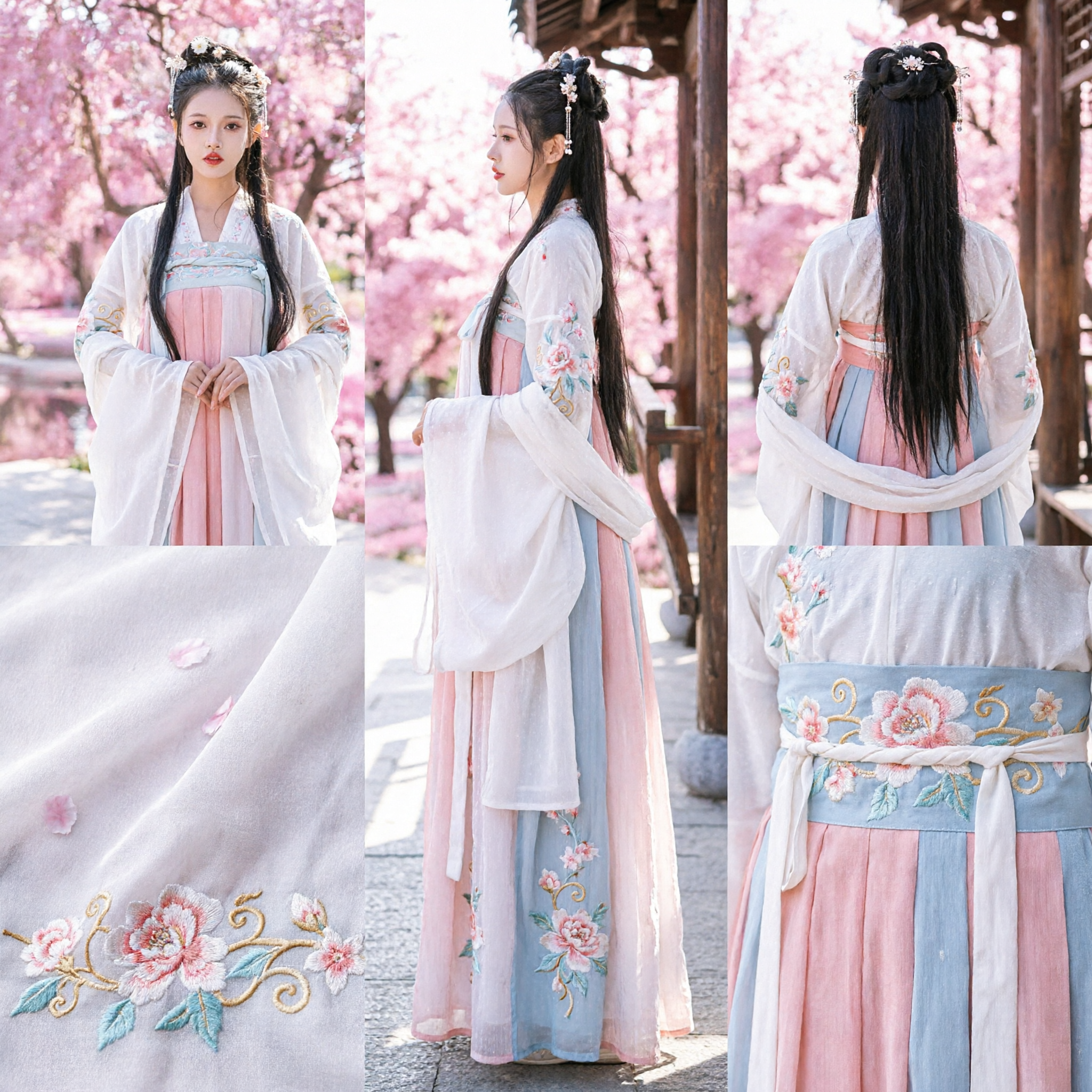 Elegantes rosa-weißes traditionelles chinesisches Hanfu-Antikkostüm Feenkleid für Frauen Fotografie Cosplay - Asian Costume