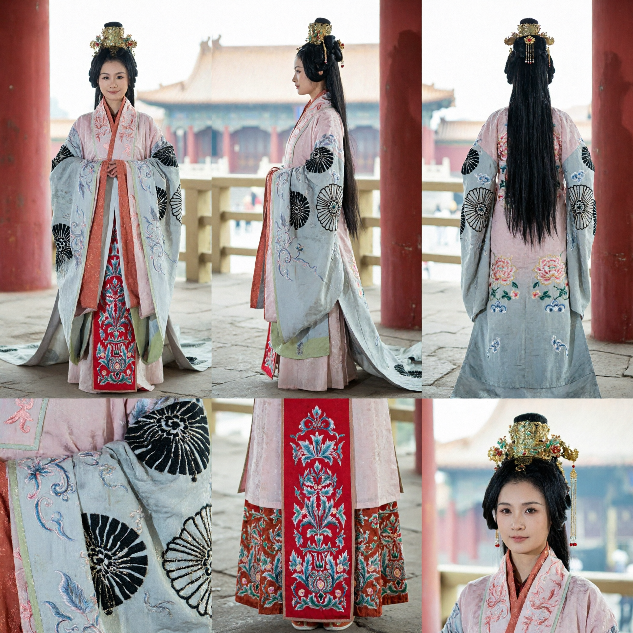 여성 고대 중국 궁궐 공주 한푸 의상 전통 자수 드레스 코스프레 공연복 - Asian Costume