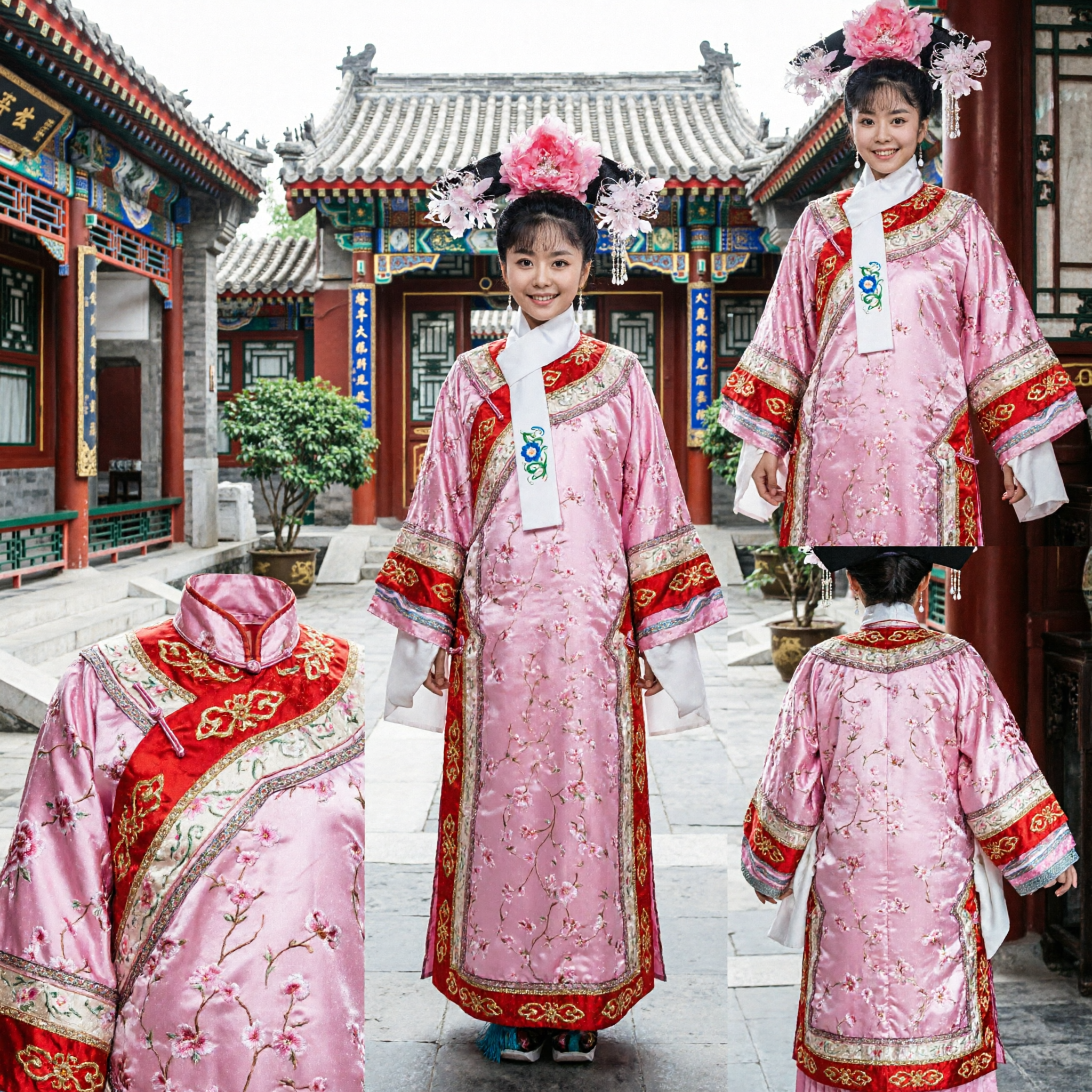 Traditionelles chinesisches Qing-Dynastie Prinzessin rosa Kostüm antikes Palastdame Kleid für Frauen Cosplay Aufführung - Asian Costume