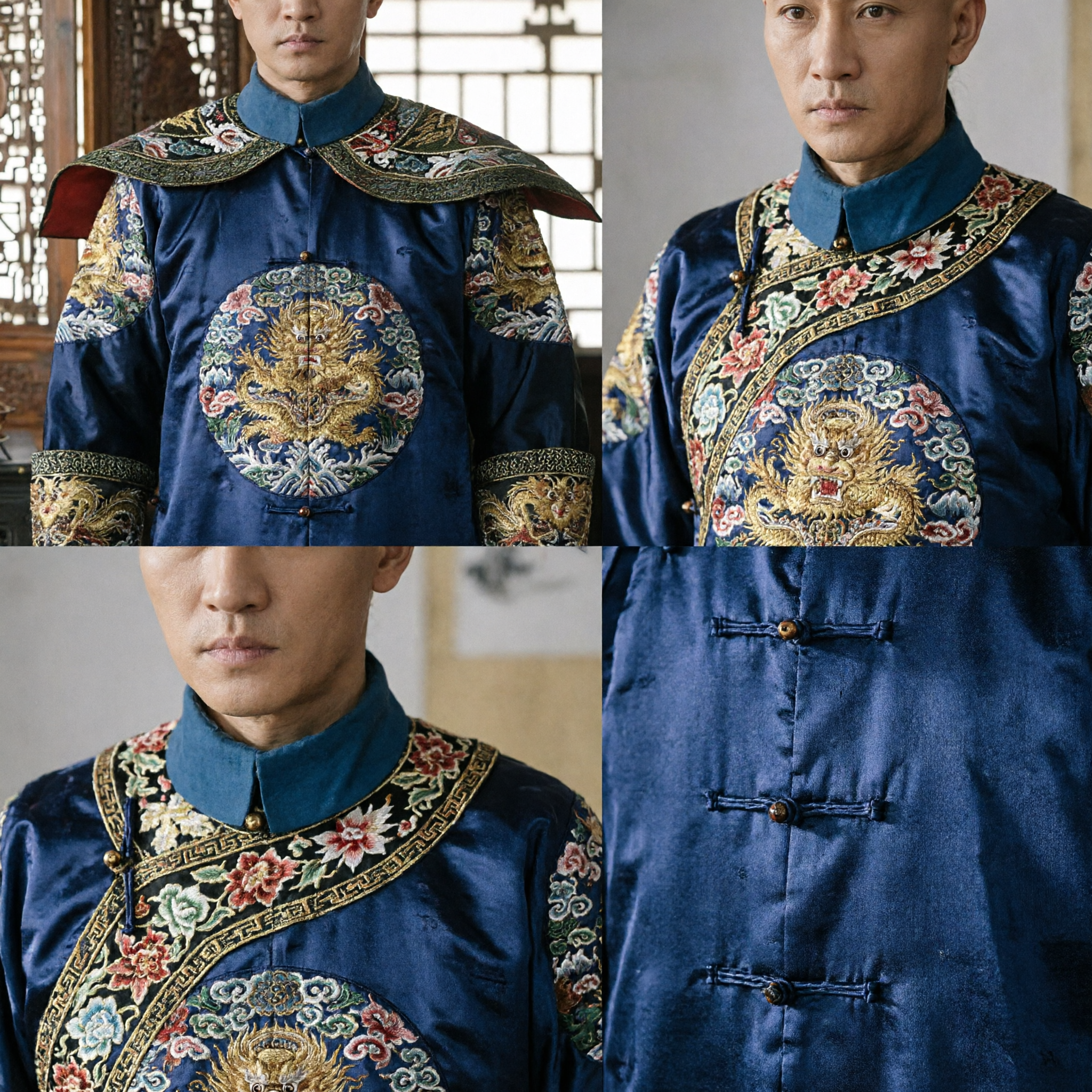 Costume Tradizionale Cinese della Dinastia Qing per Uomini Antica Veste da Imperatore o Principe per Cosplay Storico - Asian Costume