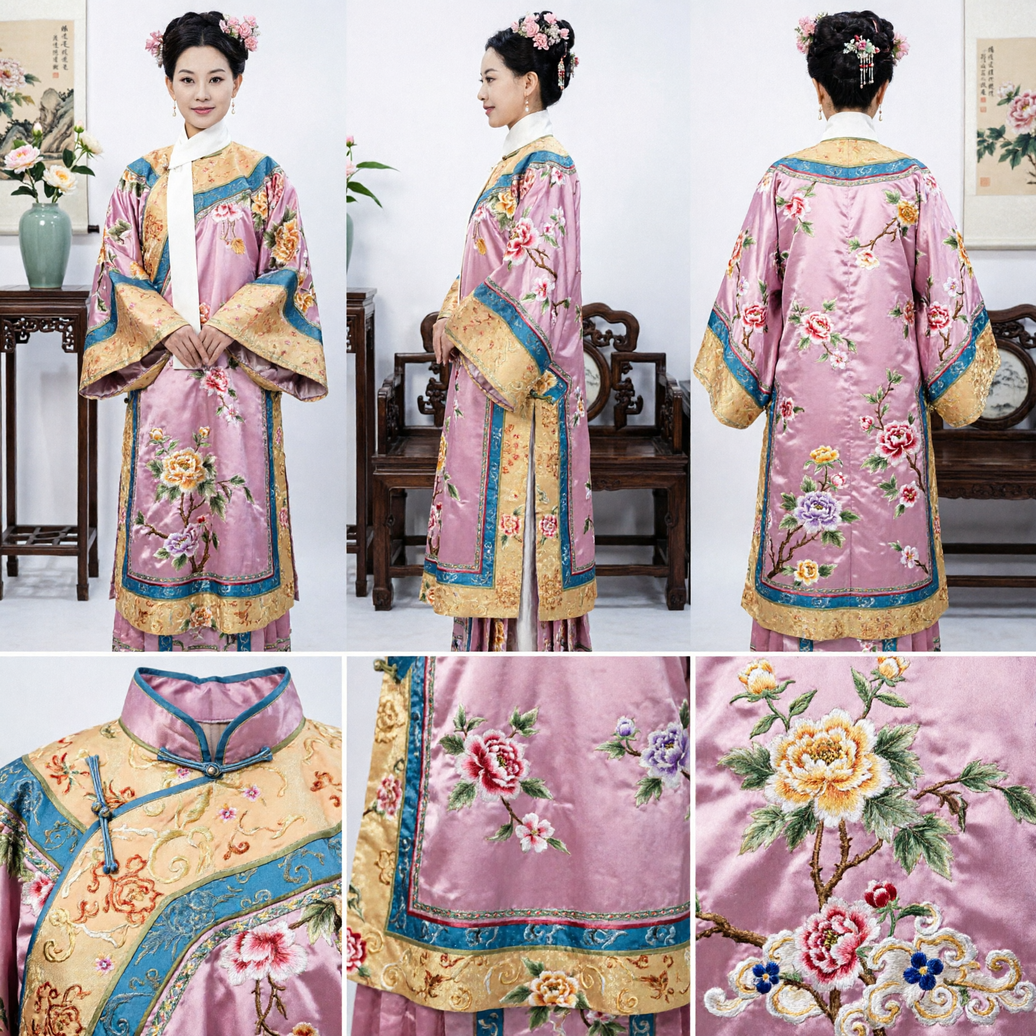 Dames Qing-dynastie Mantsjoe-prinses Kostuum Traditioneel Chinees Oud Paleisjurk voor Cosplay en Optreden - Asian Costume