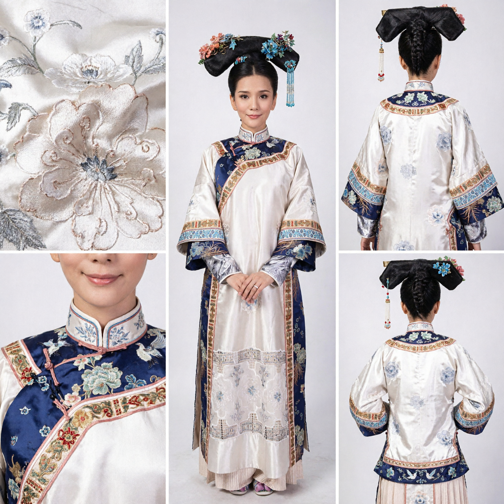 Traditionele Chinese Qing-dynastie Mantsjoe-prinses Kostuum Geborduurde Gewaad Jurk voor Vrouwen Cosplay - Asian Costume