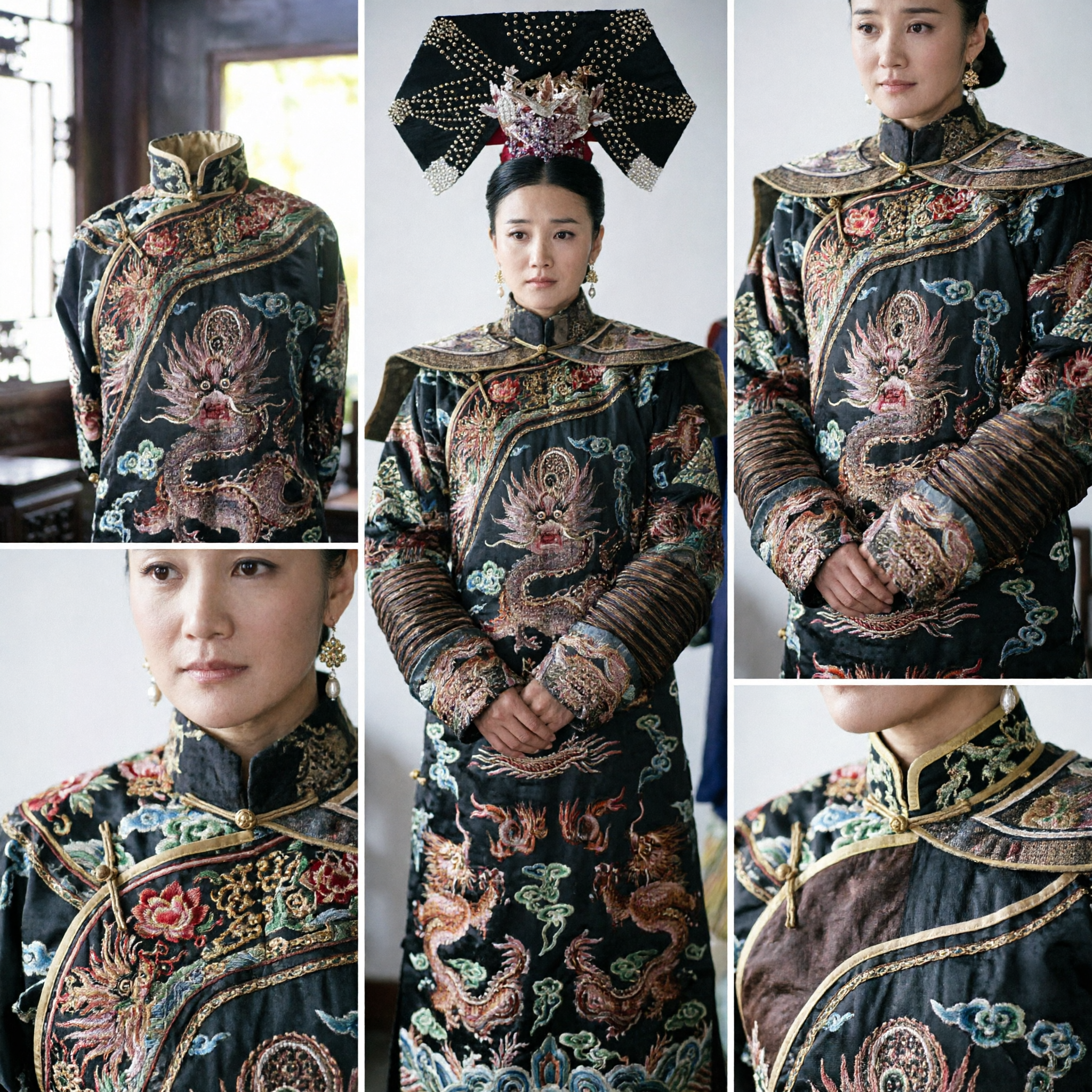 Costume tradizionale cinese dell'imperatrice della dinastia Qing set completo, veste imperiale antica con drago, per donne - Asian Costume