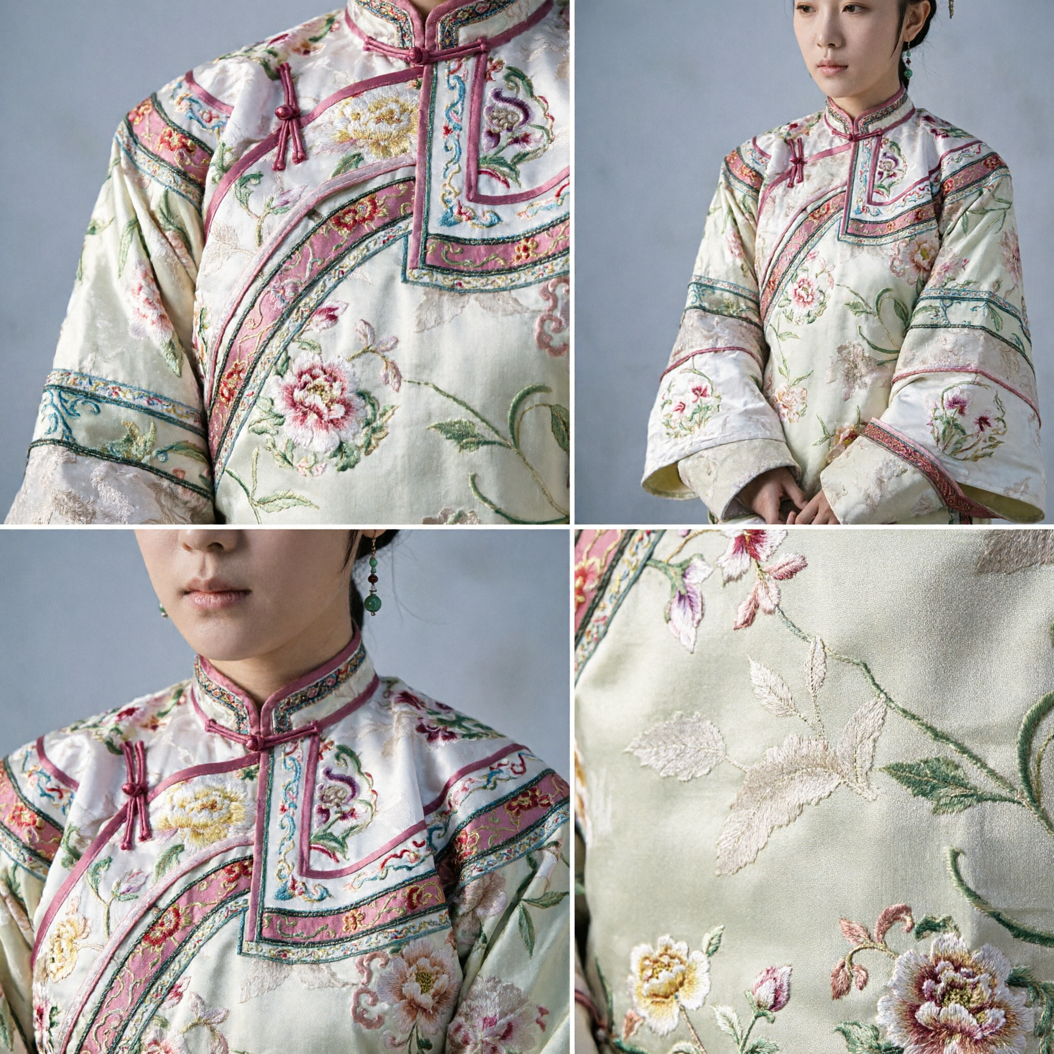 Vrouwen Traditioneel Chinese Qing-dynastie Mantsjoe Prinses Kostuum Bloemen Gewaad Historisch Drama Cosplay Jurken - Asian Costume