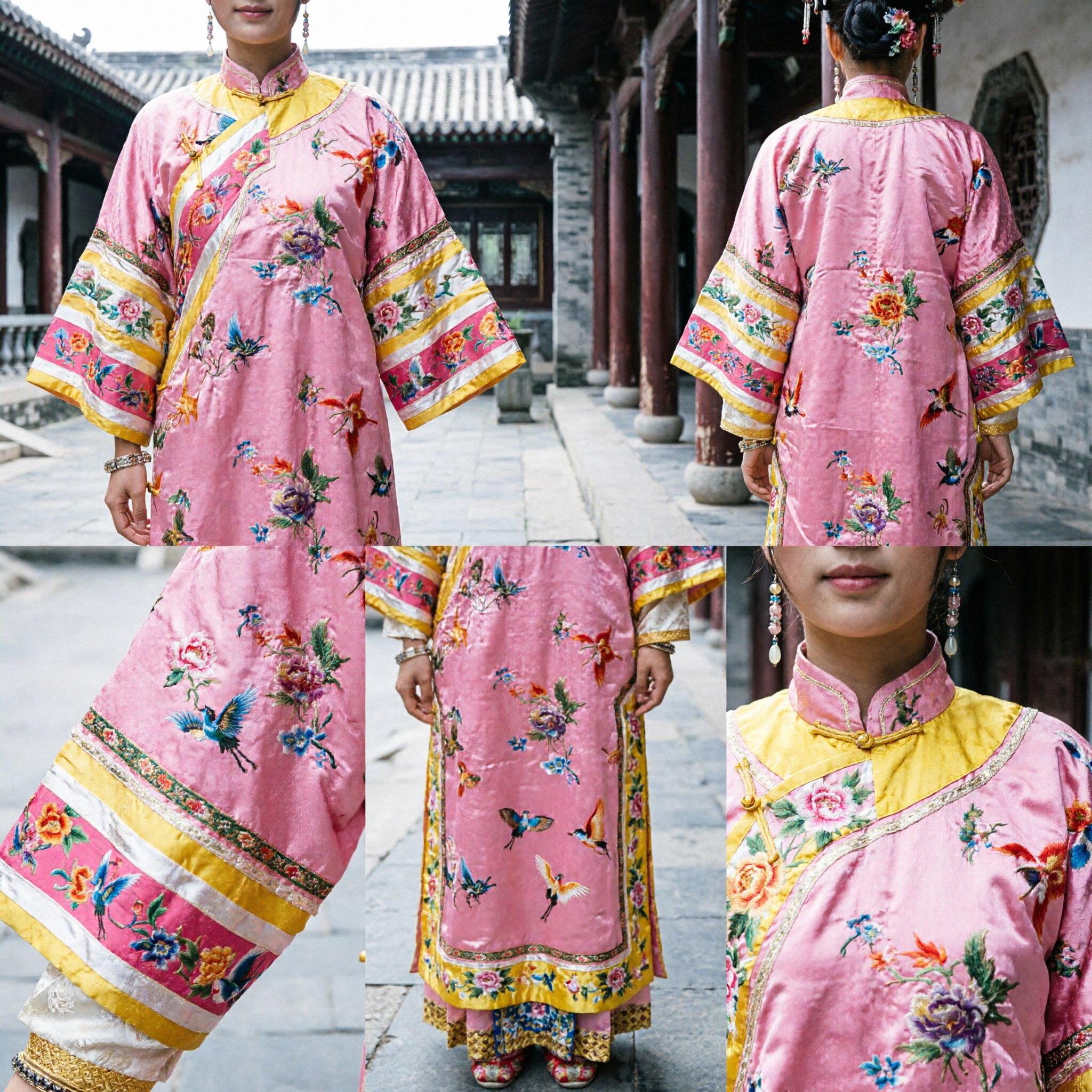 Rosa Qing-Dynastie Prinzessin besticktes Gewand Traditionelles chinesisches antikes Kostüm für Frauen Cosplay - Asian Costume