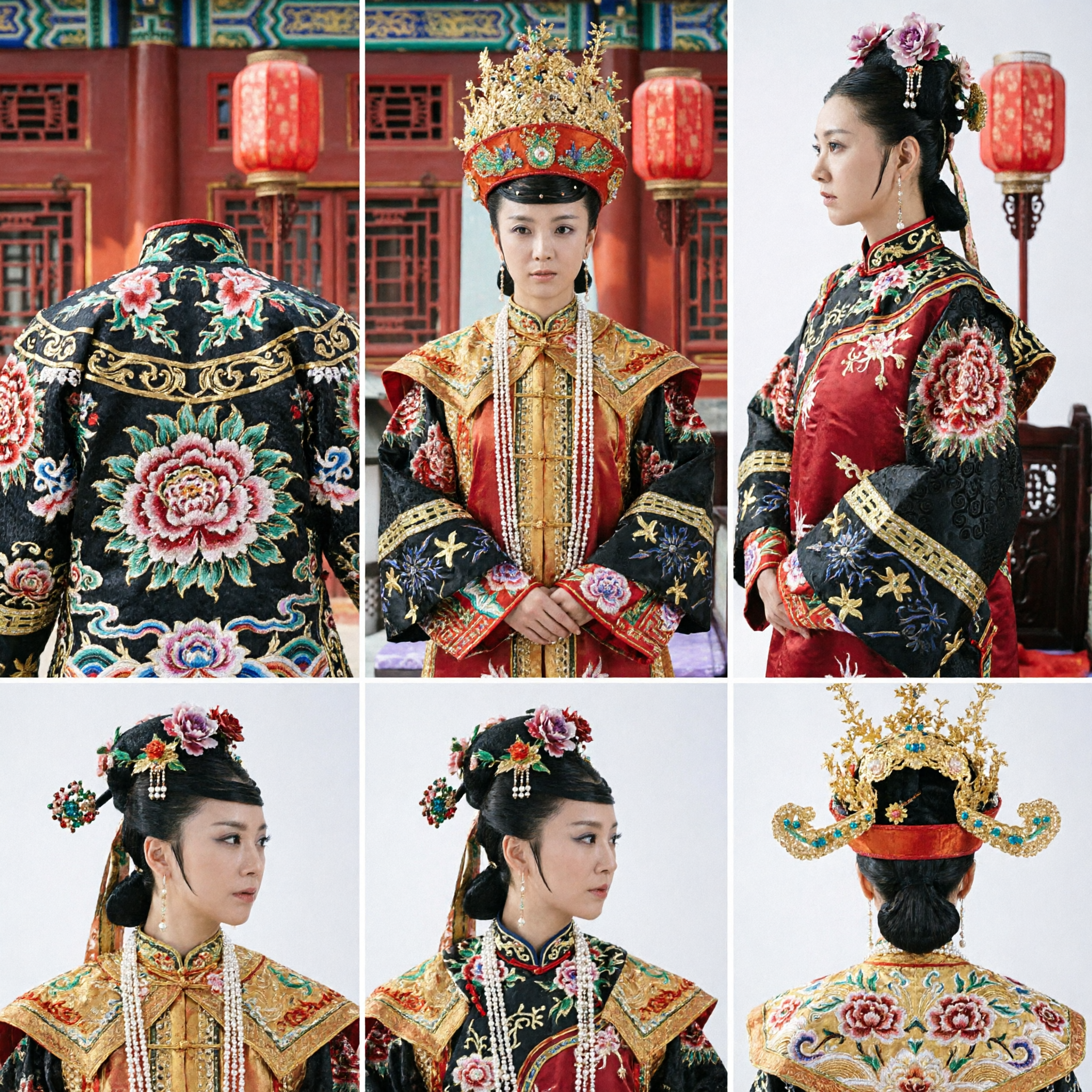 Traditional Chinese Ancient Empress Costume Red Embroidered Robe and Phoenix Crown for Women Wedding Cosplay - Asian Costume