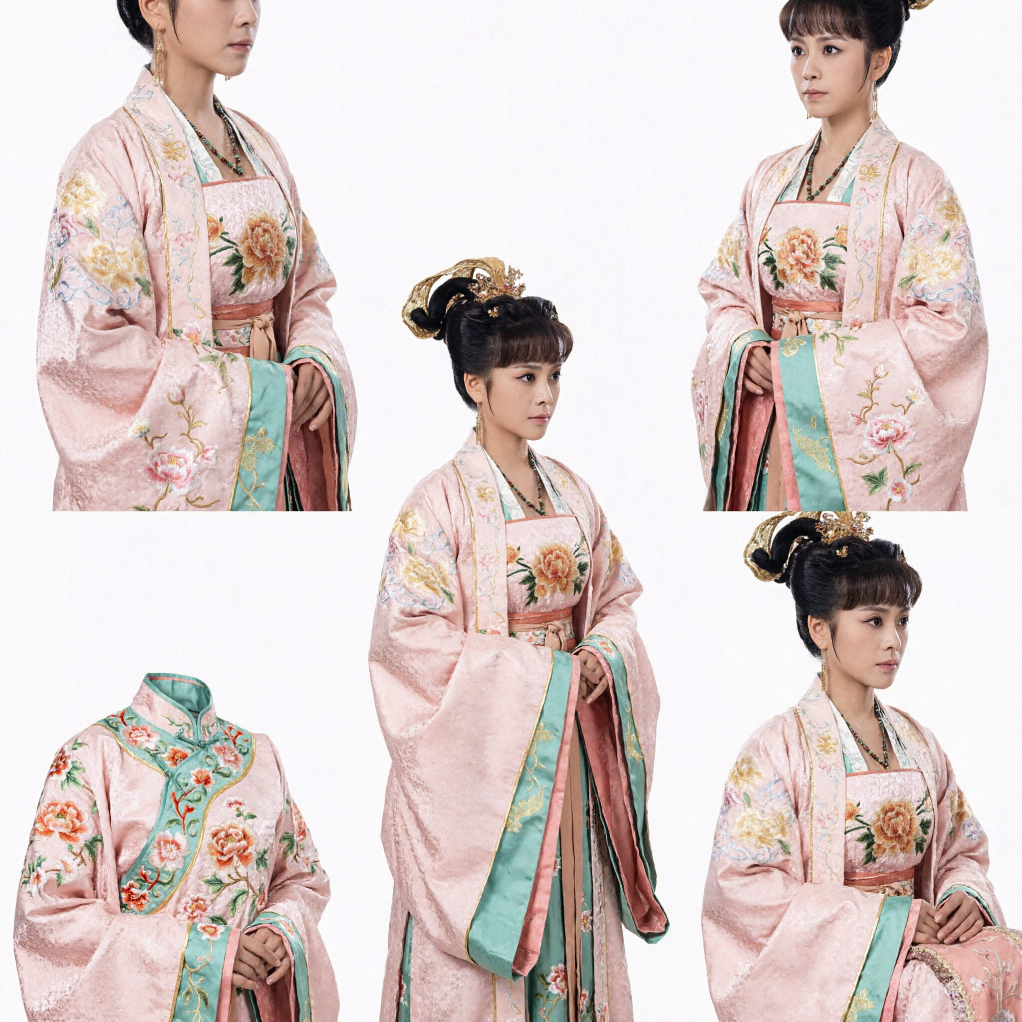 분홍색 중국 전통 한푸 의상 (고대 공주 드레스, 당나라 자수, 여성 코스프레 공연용) - Asian Costume