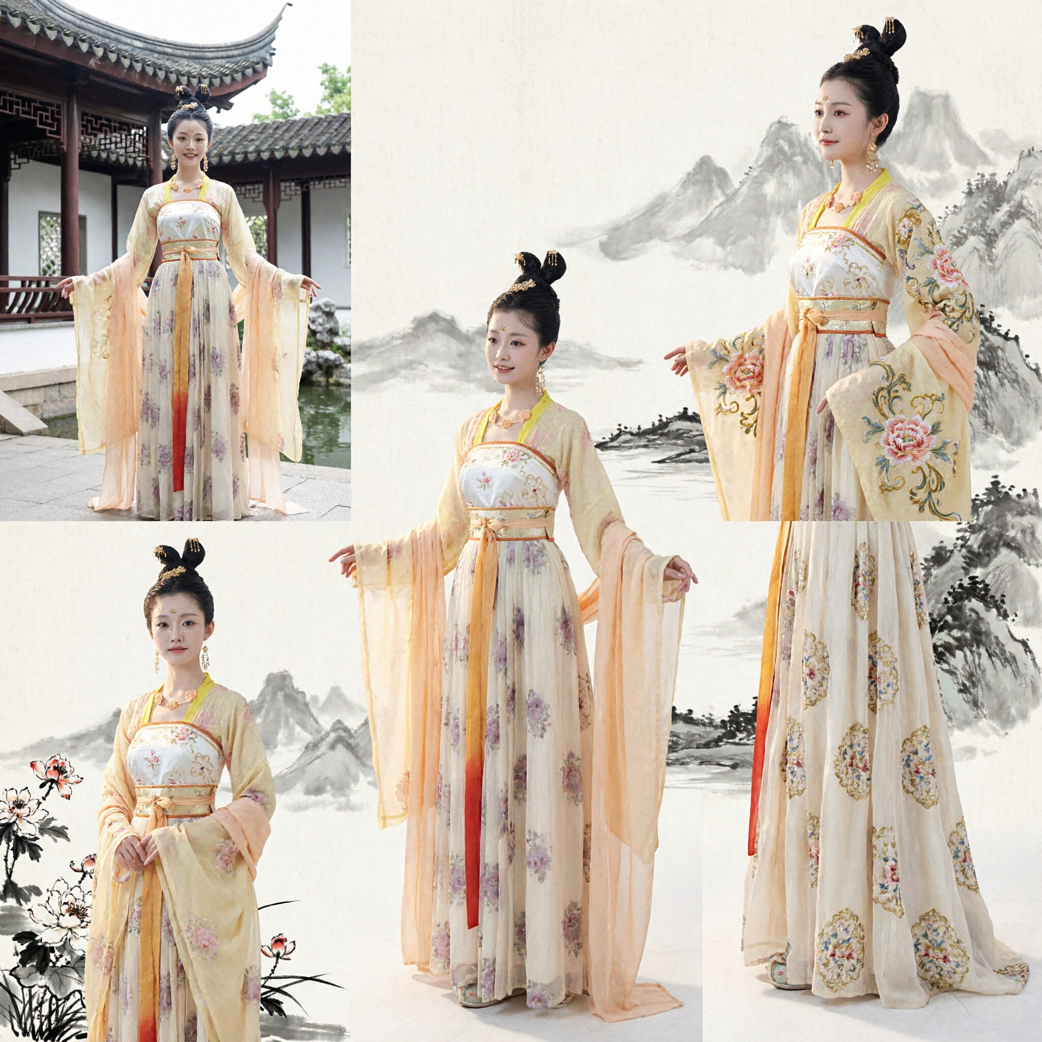 Traje Tradicional Chinês Hanfu Vestido de Fada da Dinastia Tang Conjunto Antigo de Dama do Palácio para Performance de Dança - Asian Costume