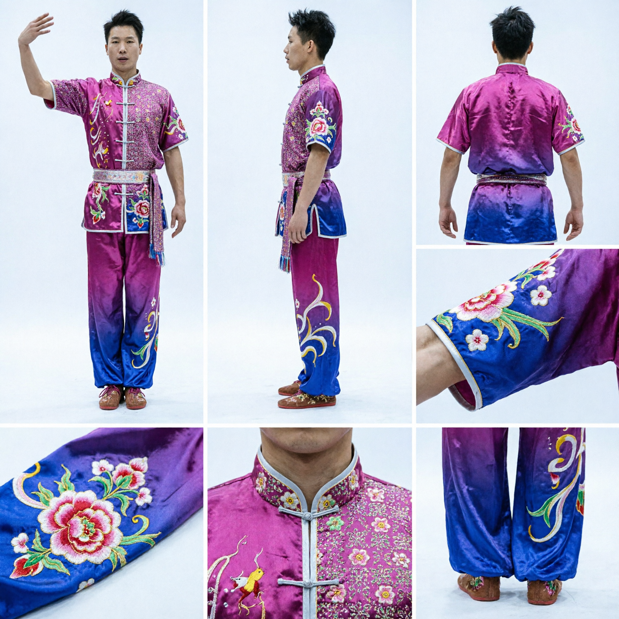 Męski tradycyjny uniform Wushu, profesjonalny strój Kung Fu do zawodów i występów sztuk walki - Asian Costume