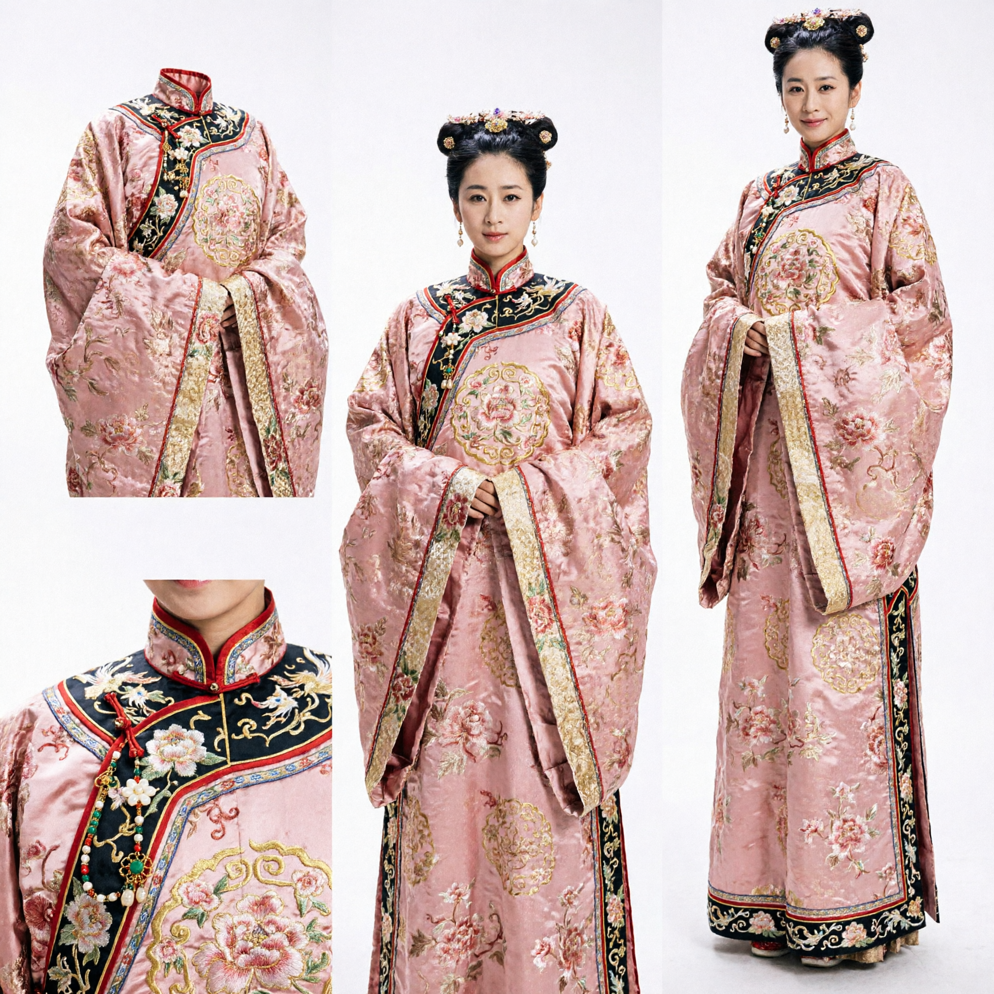 전통 중국 고대 공주 의상 분홍색 자수 한푸 드레스 궁녀 복장 여성 코스프레용 - Asian Costume