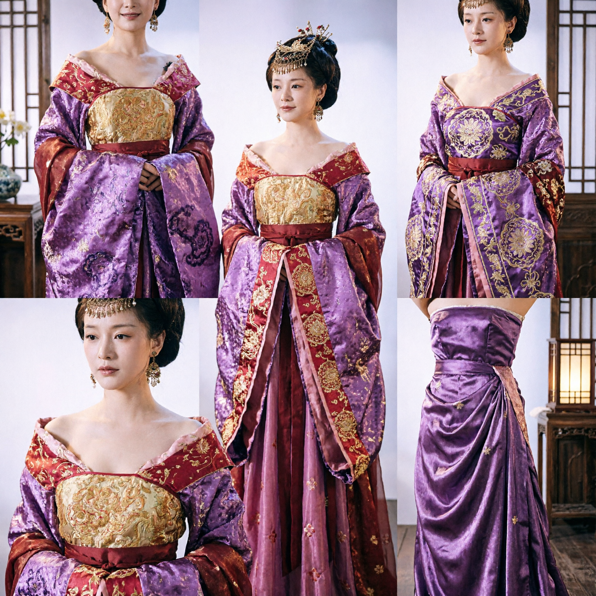 Traje de la Emperatriz de la Dinastía Tang Púrpura Vestido Hanfu de la Concubina Real China Antigua para Mujer Cosplay y Actuación - Asian Costume