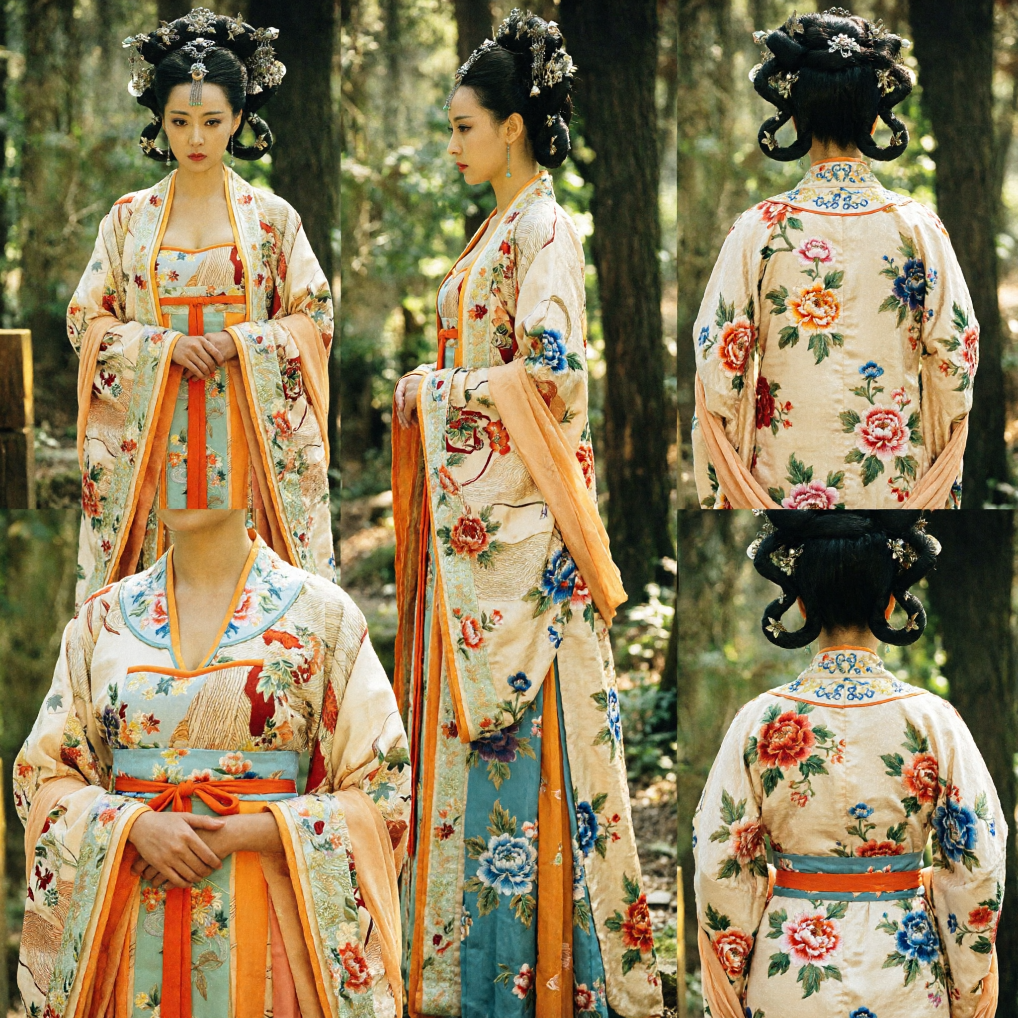 Elegante Costume da Dama di Palazzo Hanfu della Dinastia Tang Abbigliamento Antico Tradizionale Cinese per Fotografia Donne - Asian Costume