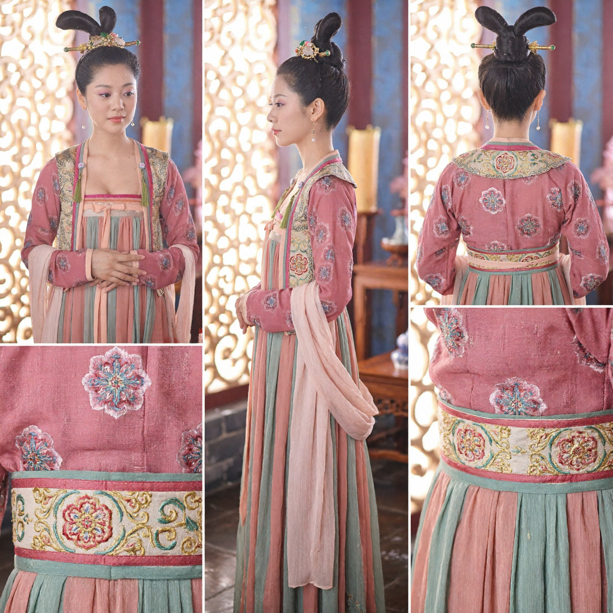 Ancient Chinese Tang Dynasty Princess Costume Pink Hanfu Traditional Palace Lady Dress for Women Cosplay - Asian Costume