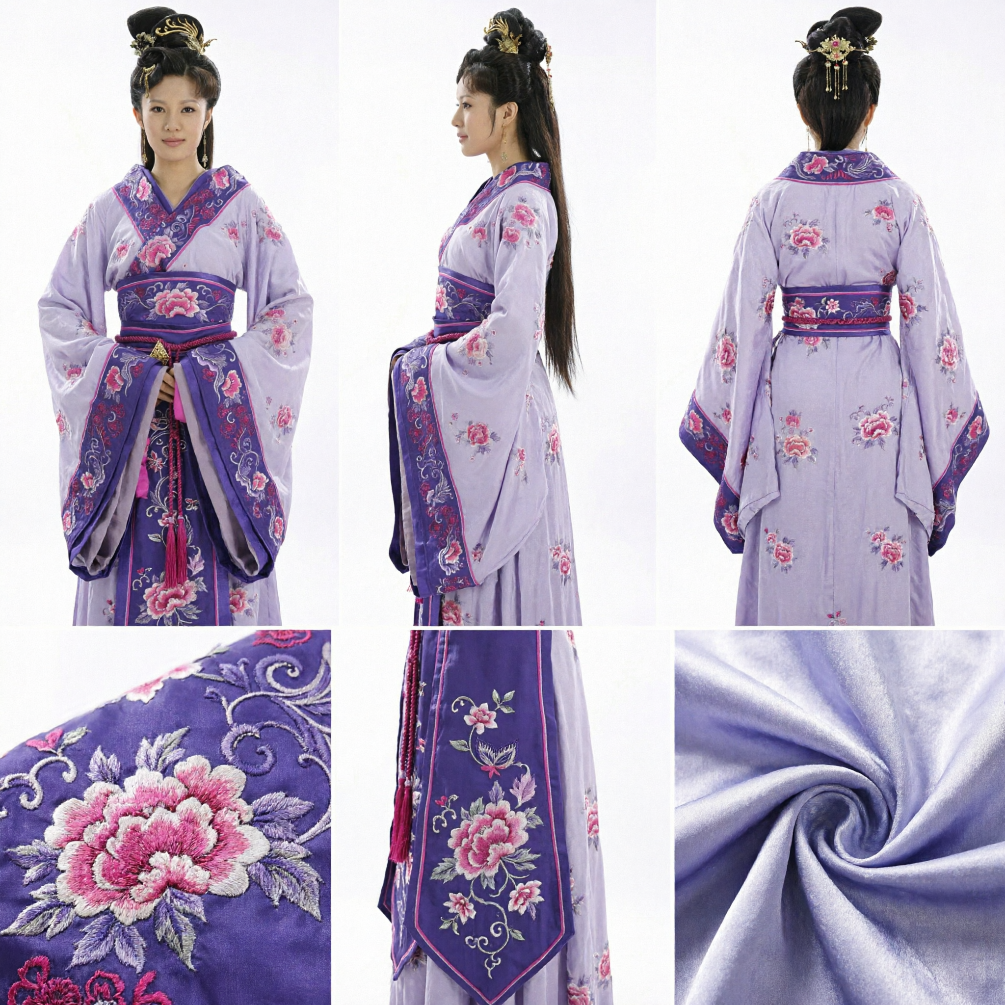 Traje Hanfu Antigo Chinês de Princesa Roxo Real, Manto Tradicional Bordado para Mulheres, Cosplay de Drama Histórico - Asian Costume