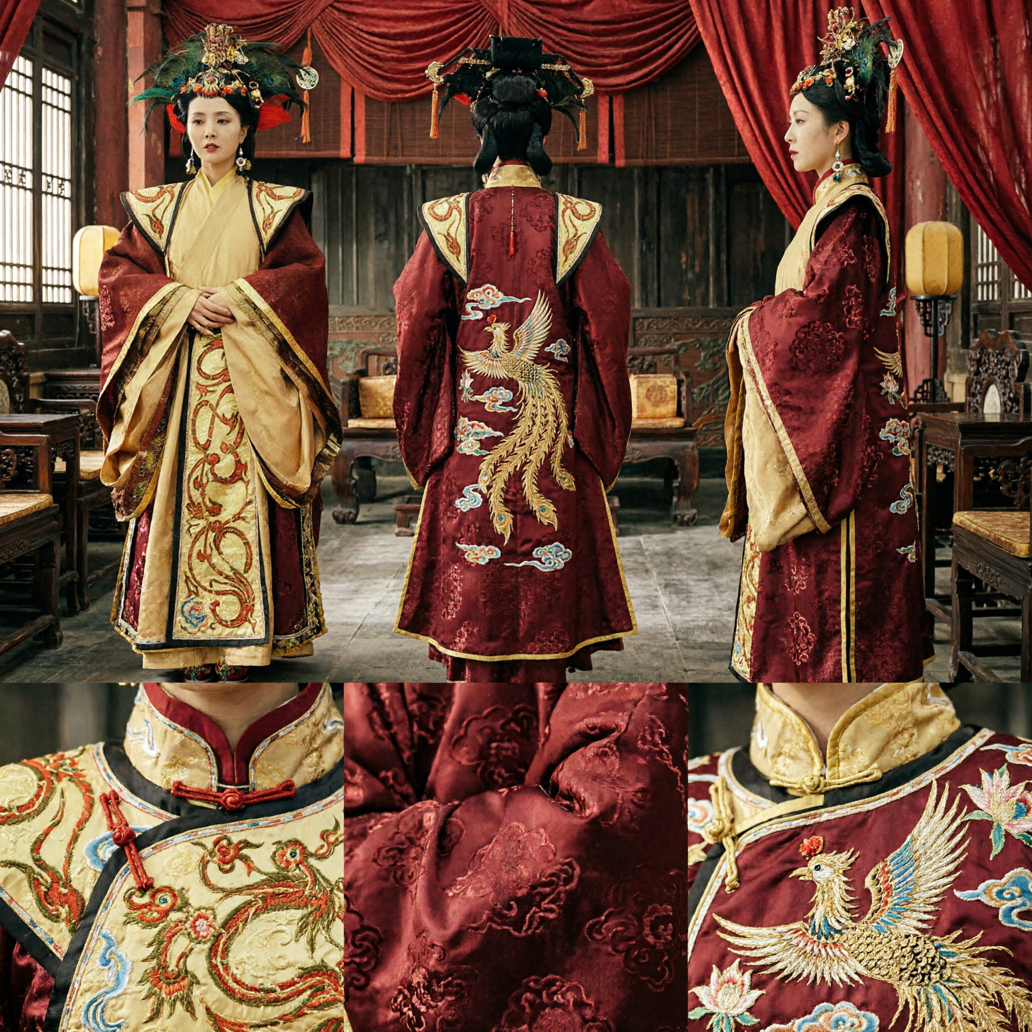 Costume d'impératrice Hanfu chinoise ancienne pour femmes, robe impériale traditionnelle avec coiffe pour spectacle - Asian Costume