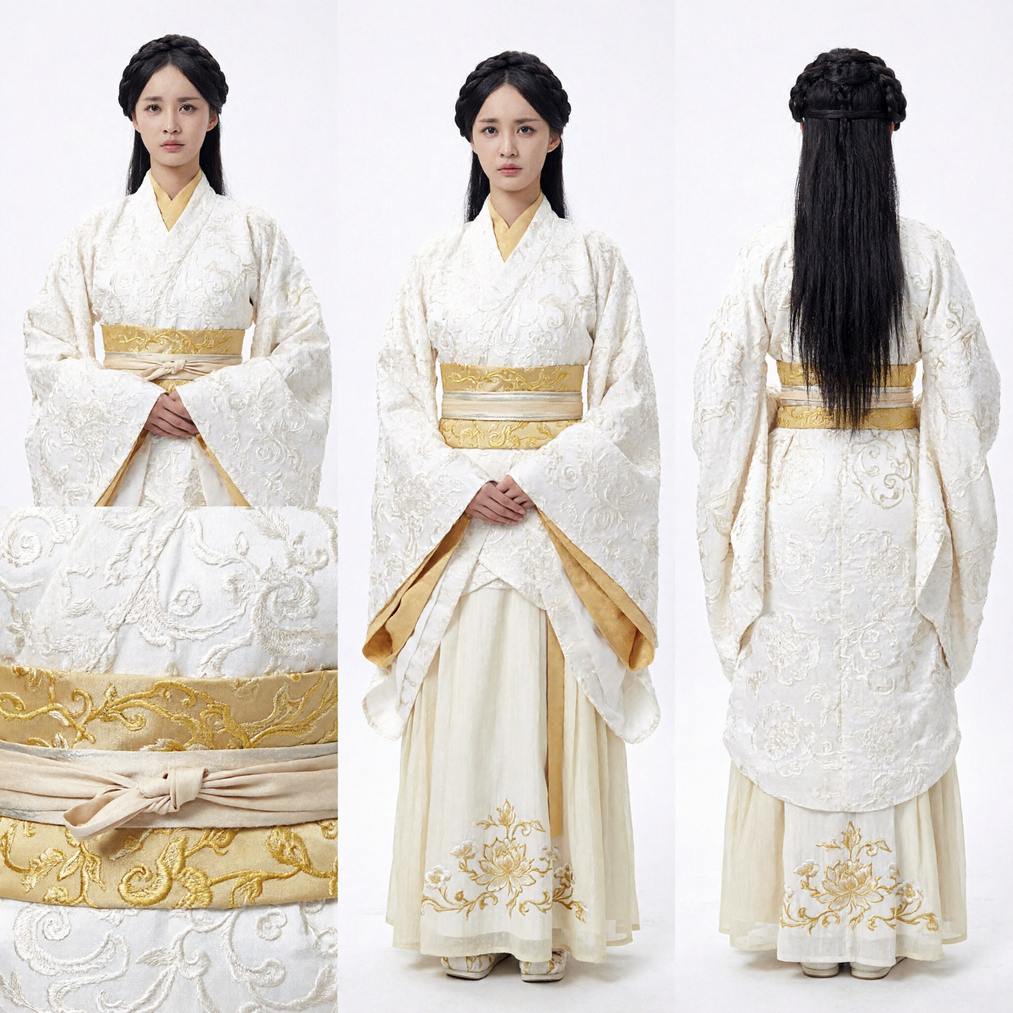 Hanfu blanc élégant, costume chinois traditionnel, ensemble de robe de princesse ancienne pour cosplay féminin - Asian Costume