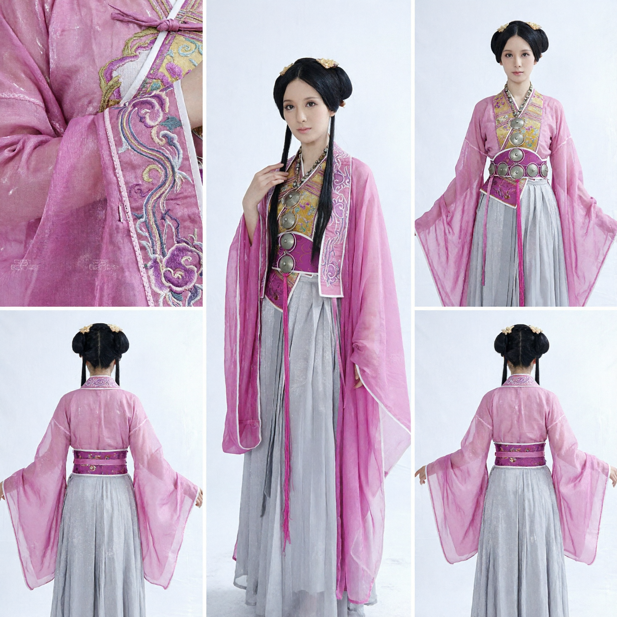 Elegant Traditioneel Chinees Hanfu Kostuum Roze en Paars Oud Prinsesjurk voor Vrouwen Cosplay en Fotografie - Asian Costume
