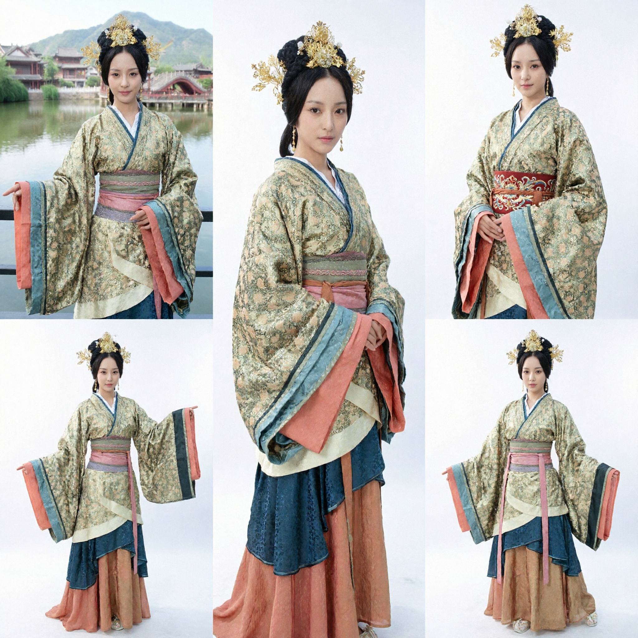 Costume da Dama di Palazzo Antica Cinese Hanfu, Abito Tradizionale Ricamato per Donne per Cosplay e Fotografia - Asian Costume