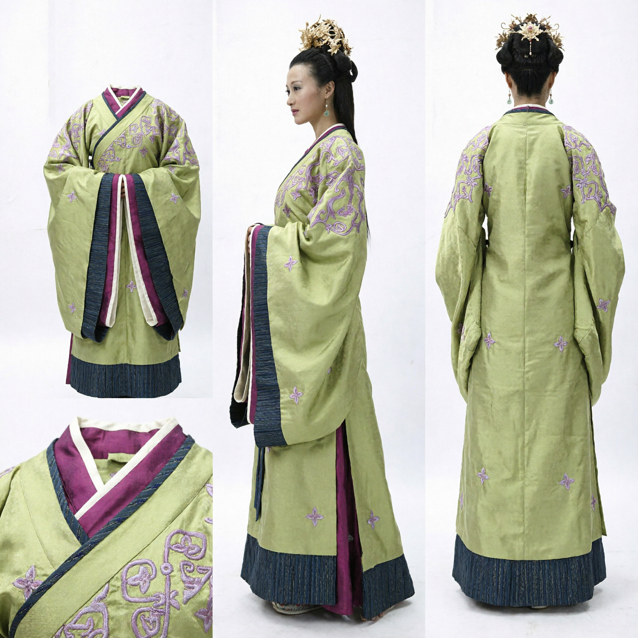 Women's Ancient Chinese Green Hanfu Costume Traditional Empress Robe for Historical Drama Cosplay - Asian Costume