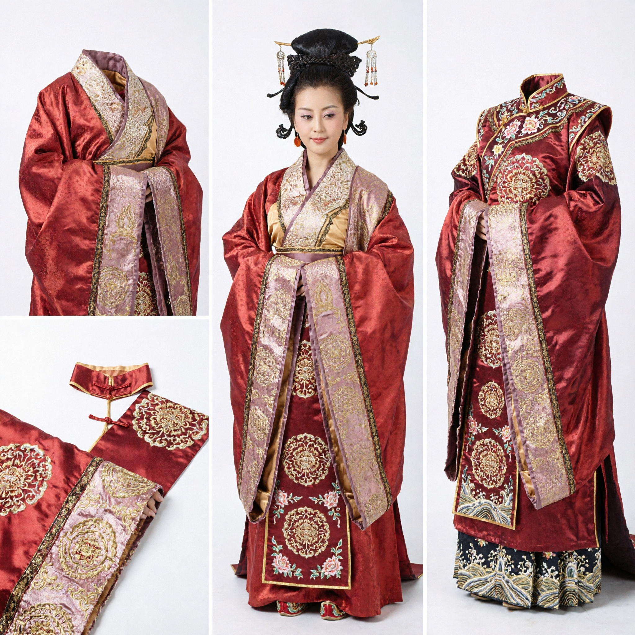 Costume d'Impératrice Ancienne Chinoise Traditionnelle, Robe Hanfu Rouge pour Femmes pour Cosplay Historique et Scène - Asian Costume