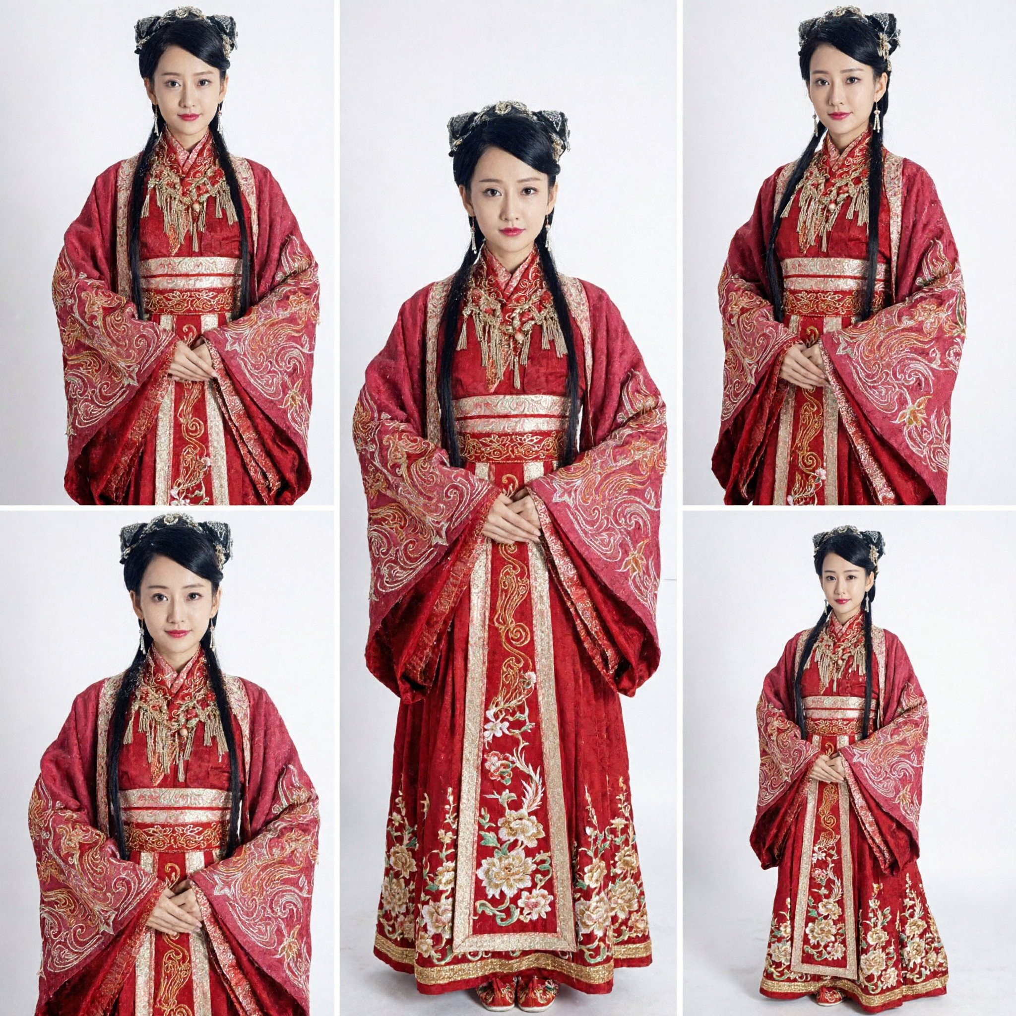 Elegancka czerwona tradycyjna chińska suknia Hanfu starożytny kostium dla kobiet haftowana suknia do dramatu historycznego cosplay - Asian Costume