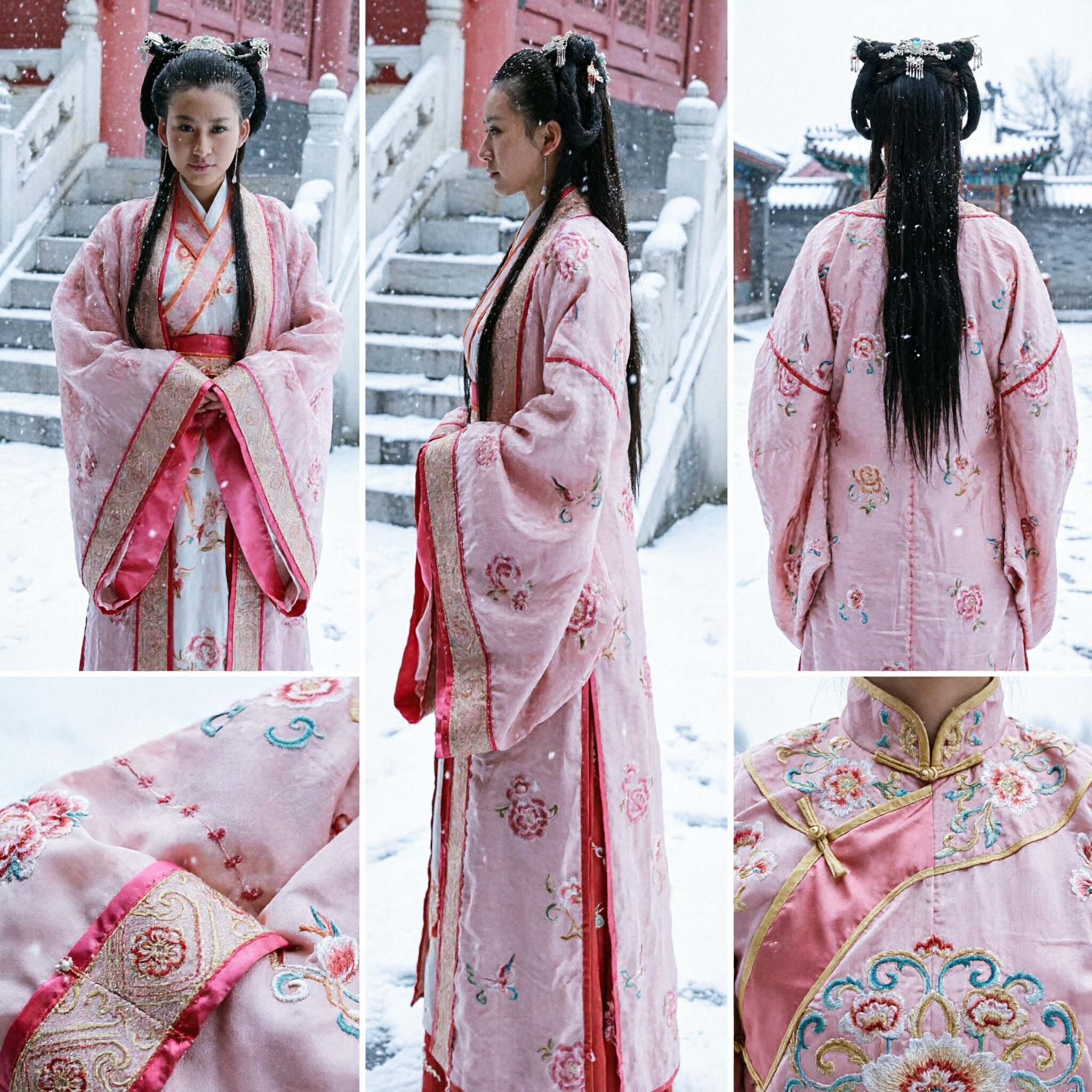 زي الهانفو الصيني التقليدي الوردي للنساء - رداء الأميرة القديمة - فستان كوزبلاي دراما ووشيا - Asian Costume