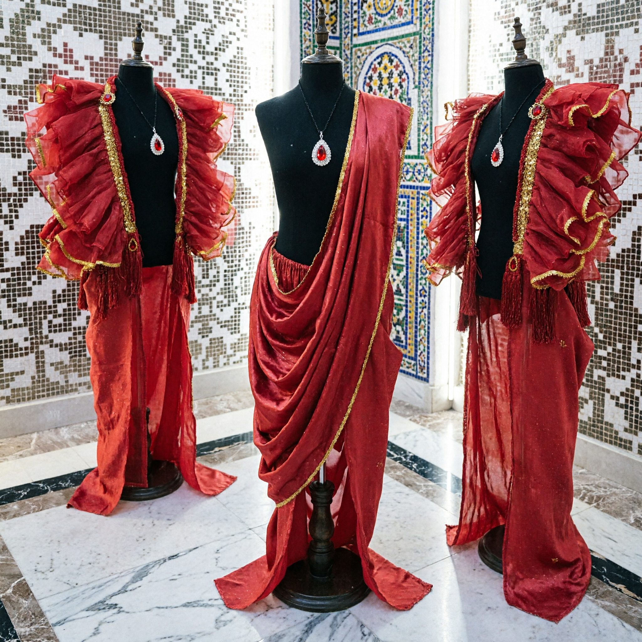 Costume de danse flamenco à volants rouge vif pour femmes - Tenue de matador espagnol pour spectacle sur scène - Asian Costume