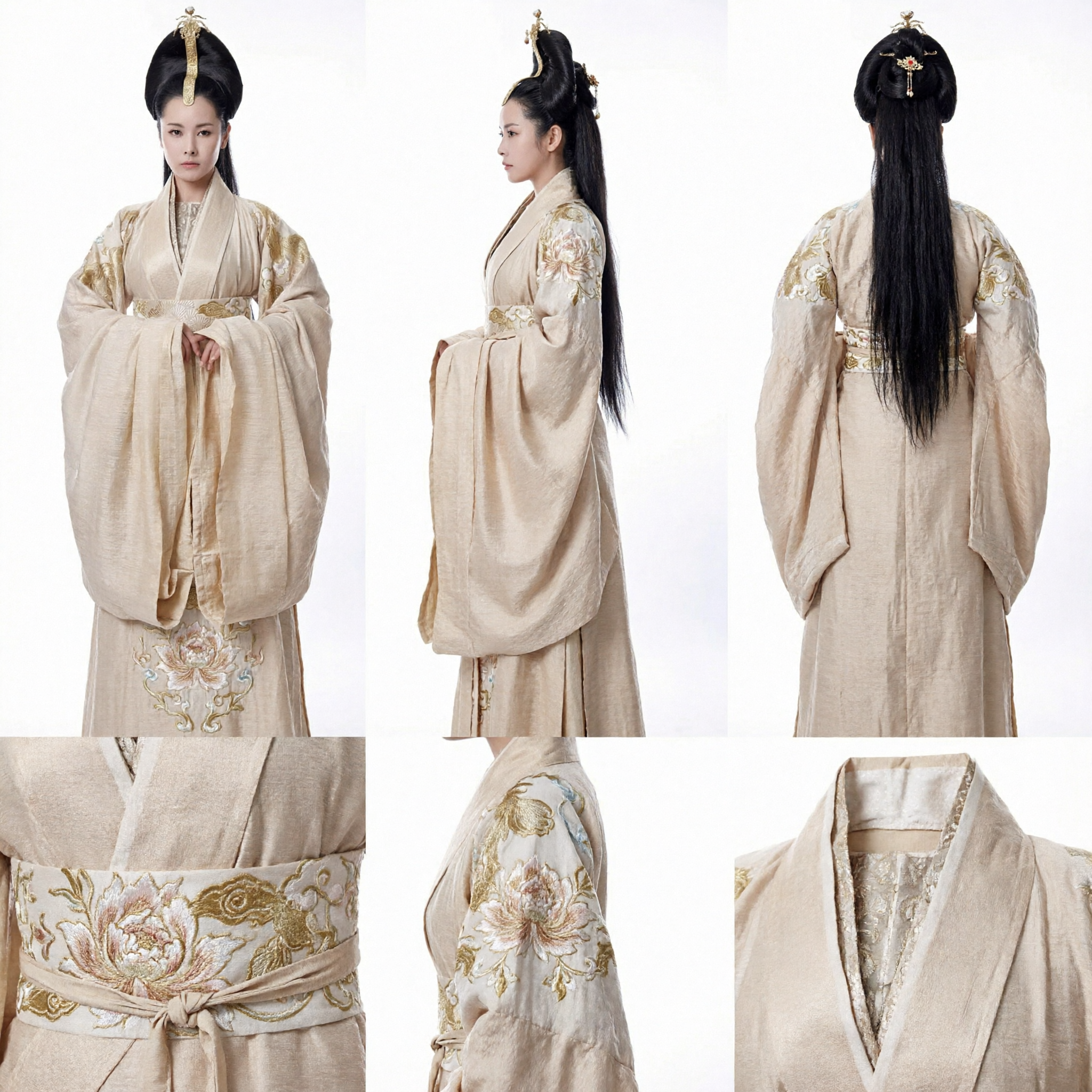 Traje Hanfu de Imperatriz Antiga Tradicional Chinesa, Robe Bordado a Ouro para Cosplay Histórico Feminino - Asian Costume