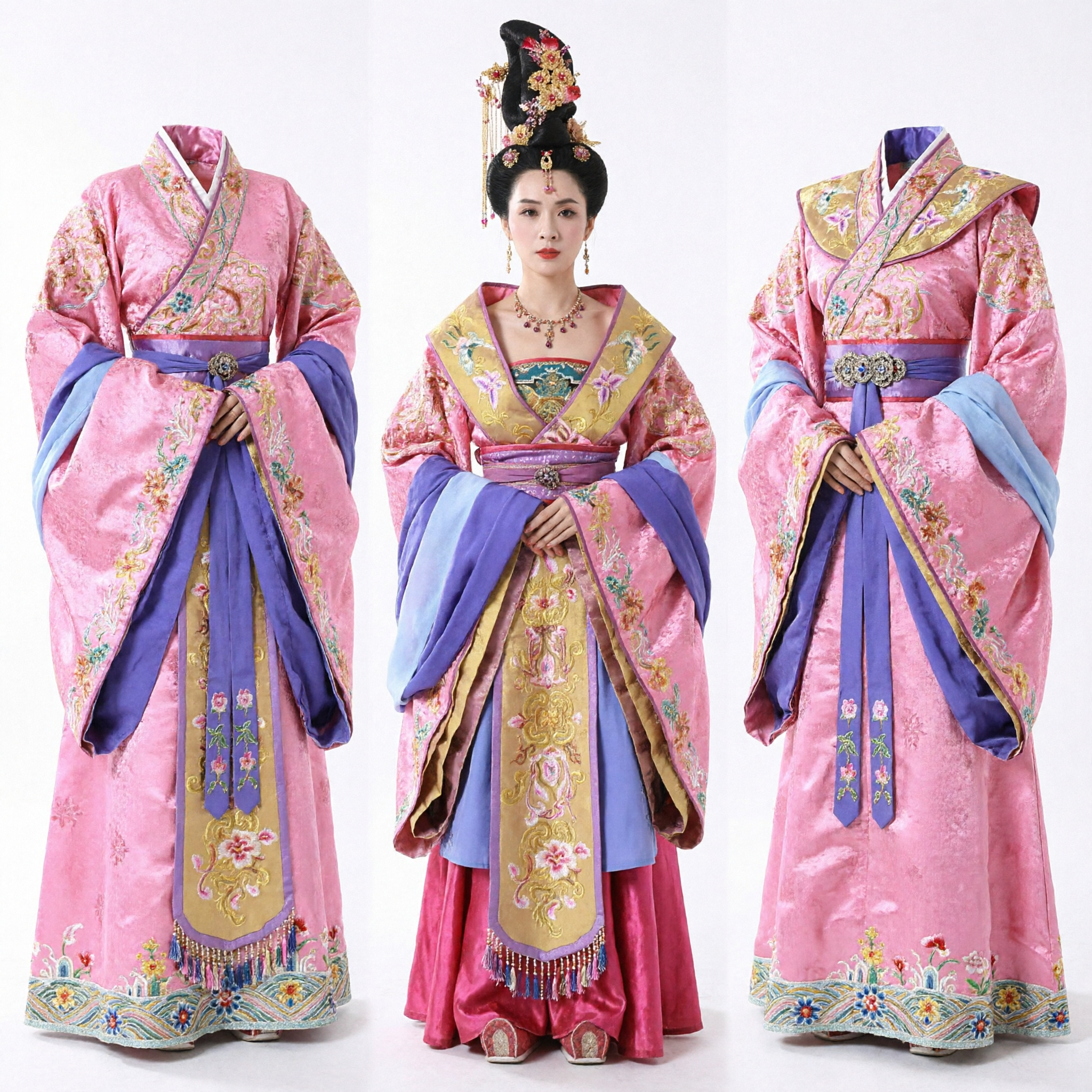 Costume traditionnel Hanfu de dame du palais impératrice de la dynastie Tang chinoise ancienne, ensemble complet pour femmes - Asian Costume