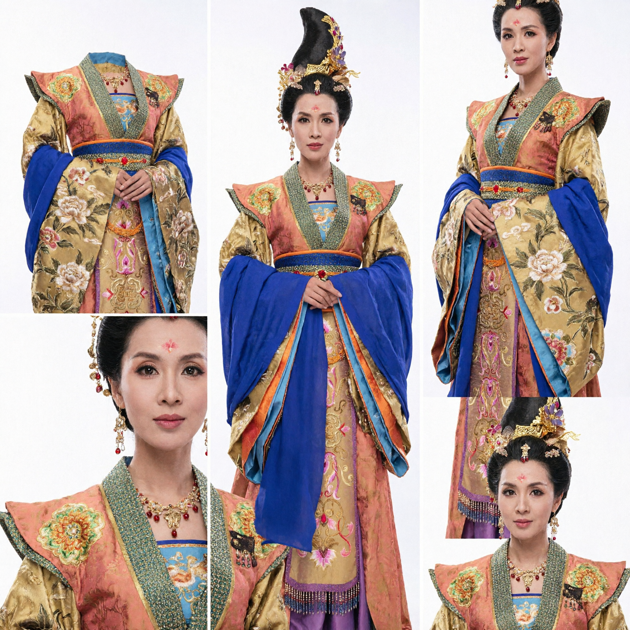 Traje de Emperatriz de la Dinastía Tang Tradicional Chino, Vestido Hanfu de Dama del Palacio para Mujeres para Actuaciones en el Escenario - Asian Costume