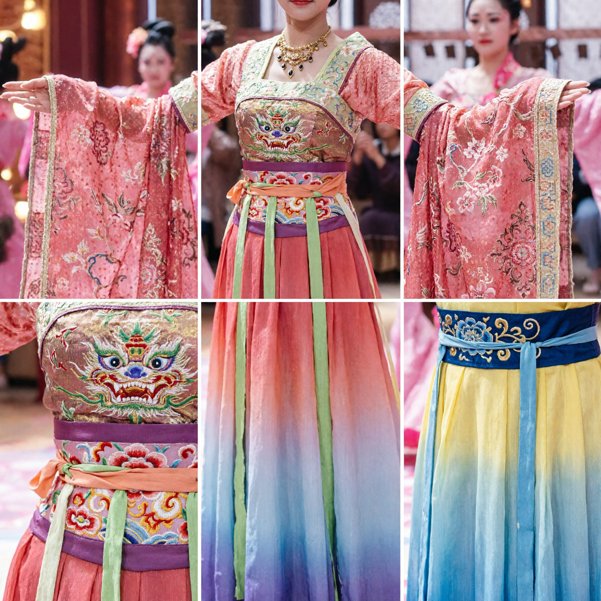 Traje de Danza del Palacio de la Dinastía Tang Tradicional Chino, Hanfu de Princesa Antigua con Mangas Largas de Agua para Actuaciones de Mujeres - Asian Costume