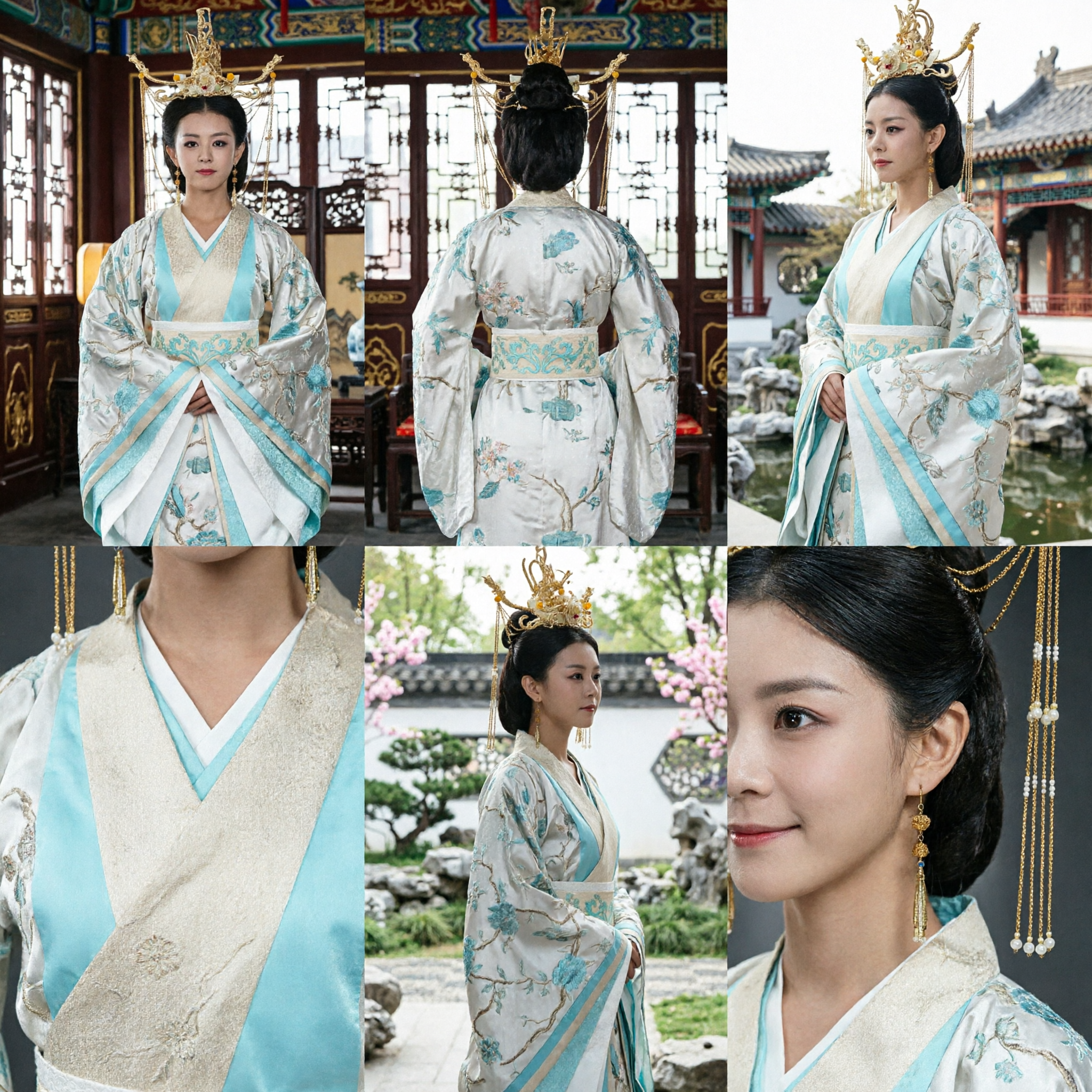 Starożytna Chińska Księżniczka Hanfu Kostium Tradycyjna Haftowana Szata Kompletny Zestaw dla Kobiet Cosplay Historyczny Dramat Występ Sceniczny - Asian Costume