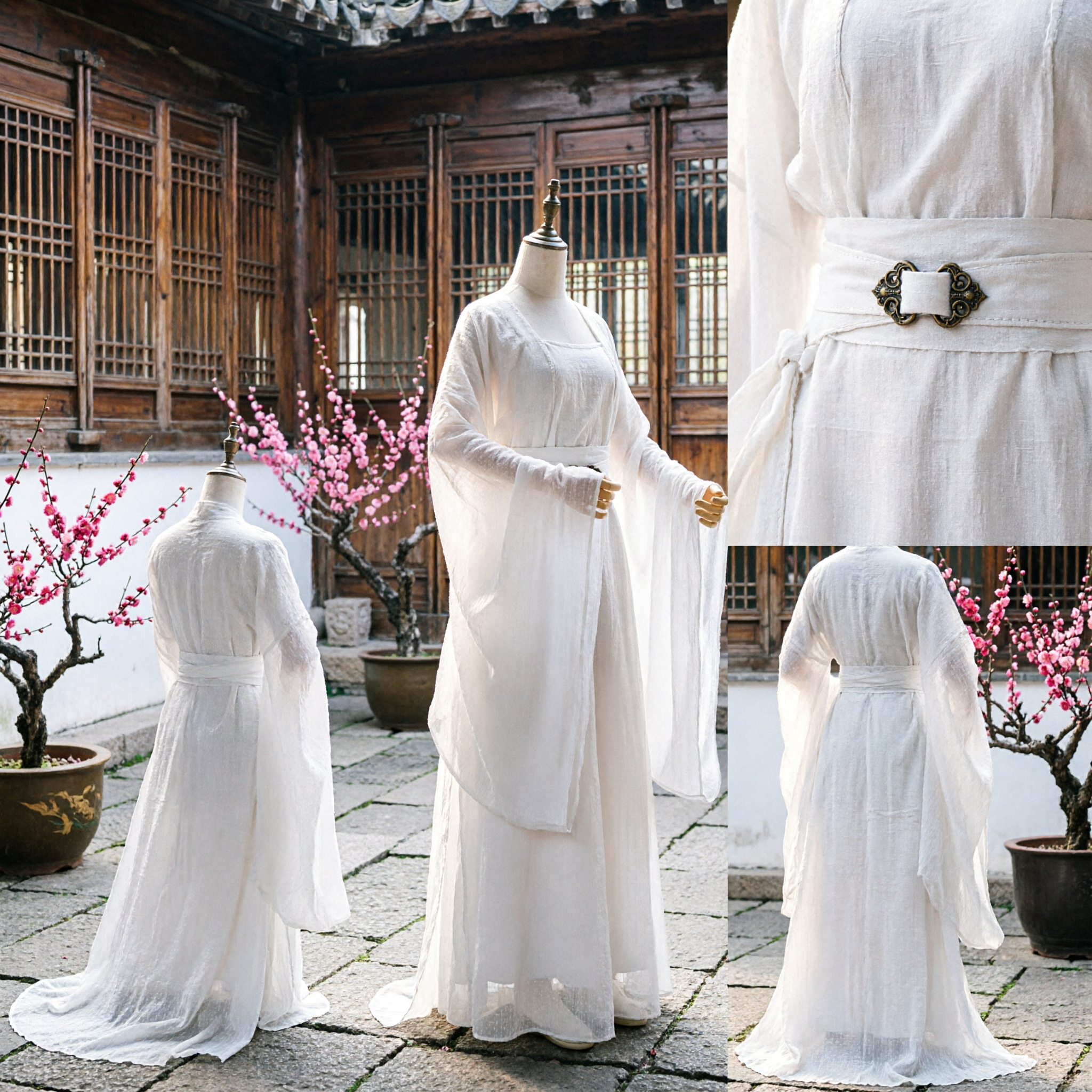 Traditional Chinese White Hanfu Costume Ancient Fairy Robe for Women Cosplay Dance Performance - Asian Costume