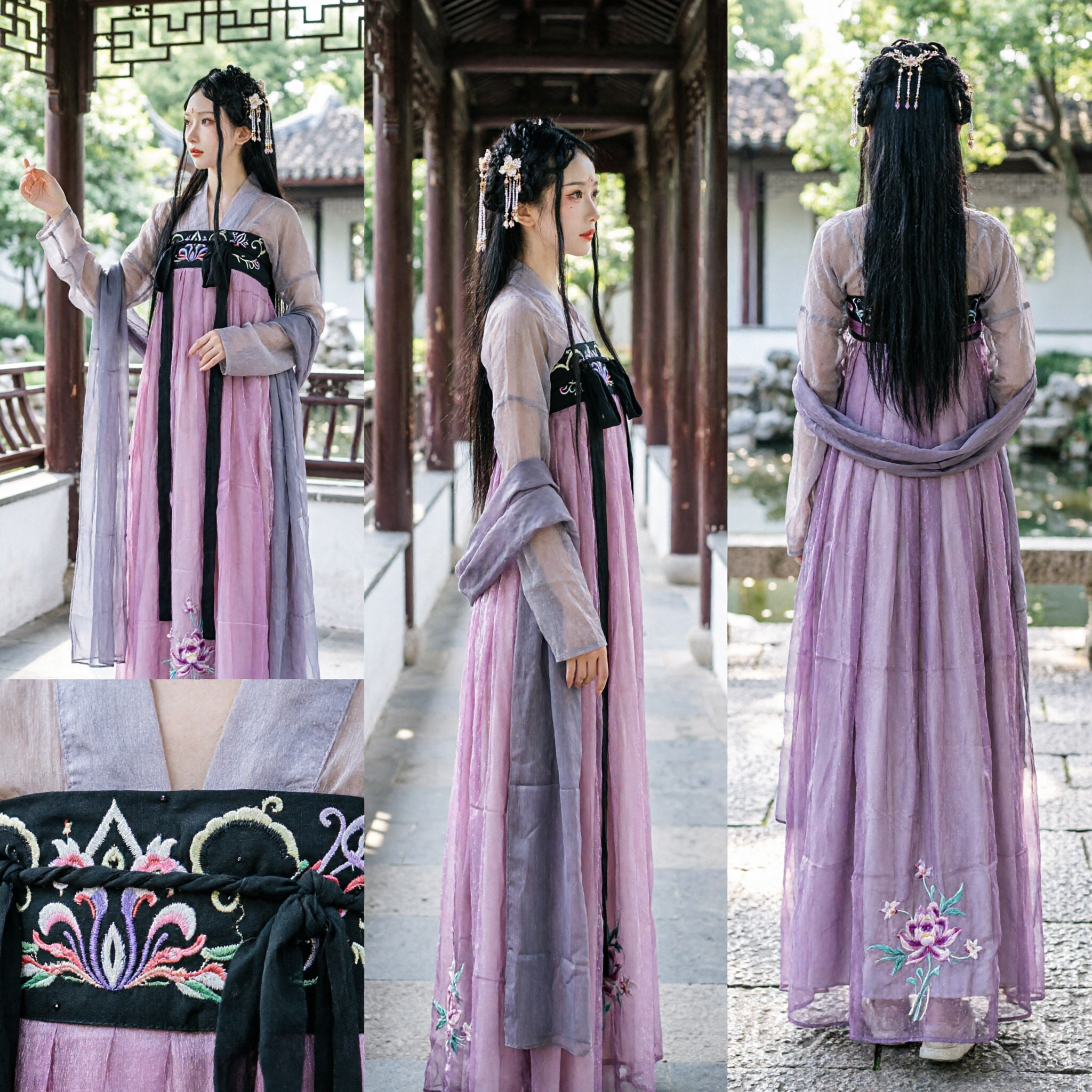 Costume da Fata da Principessa Antica Hanfu della Dinastia Tang Cinese Tradizionale Abito Rosa Ricamato per Donne - Asian Costume