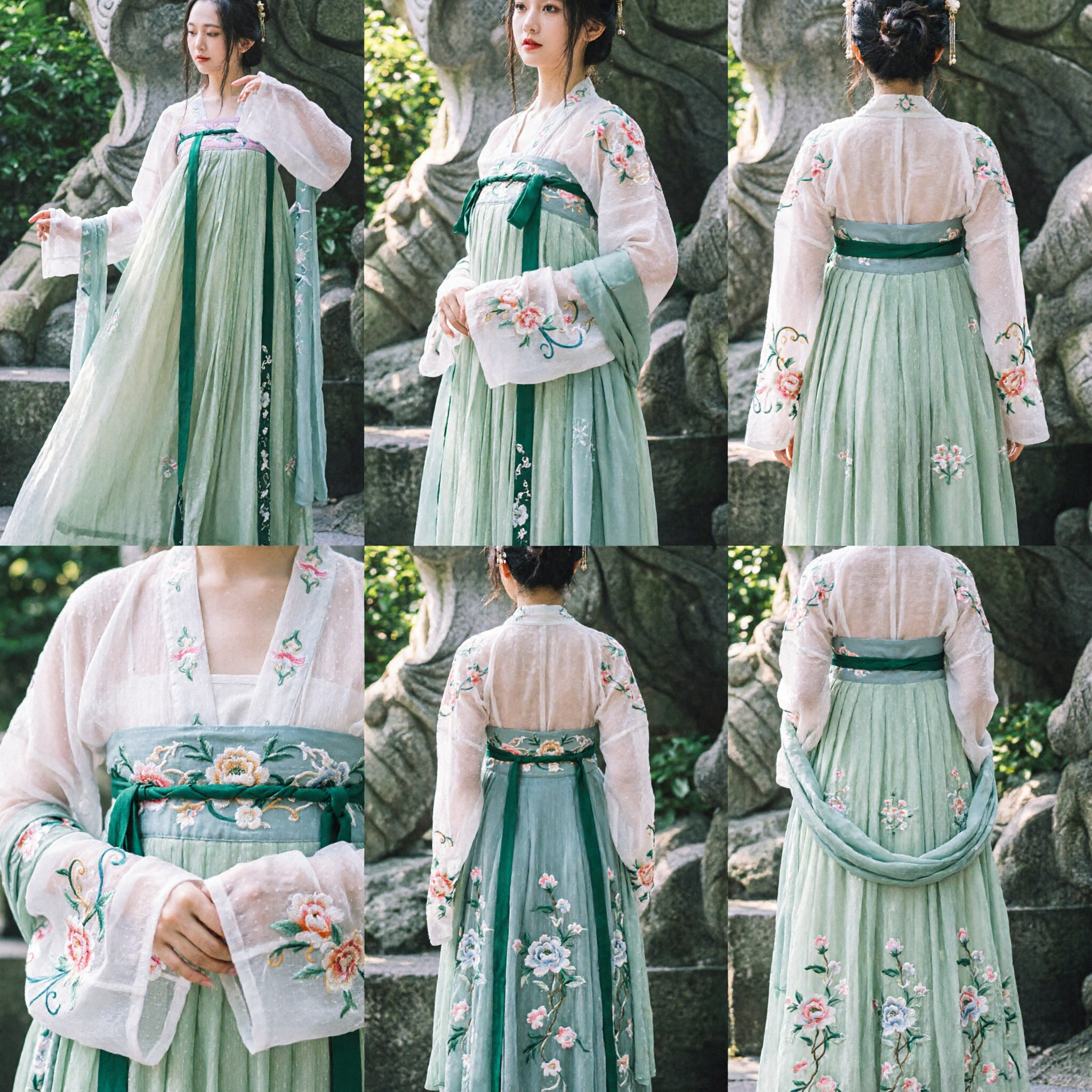 Vestido de Fada Verde Hanfu Tradicional Chinês Estilo Dinastia Tang Traje Antigo para Mulheres Cosplay Performance - Asian Costume