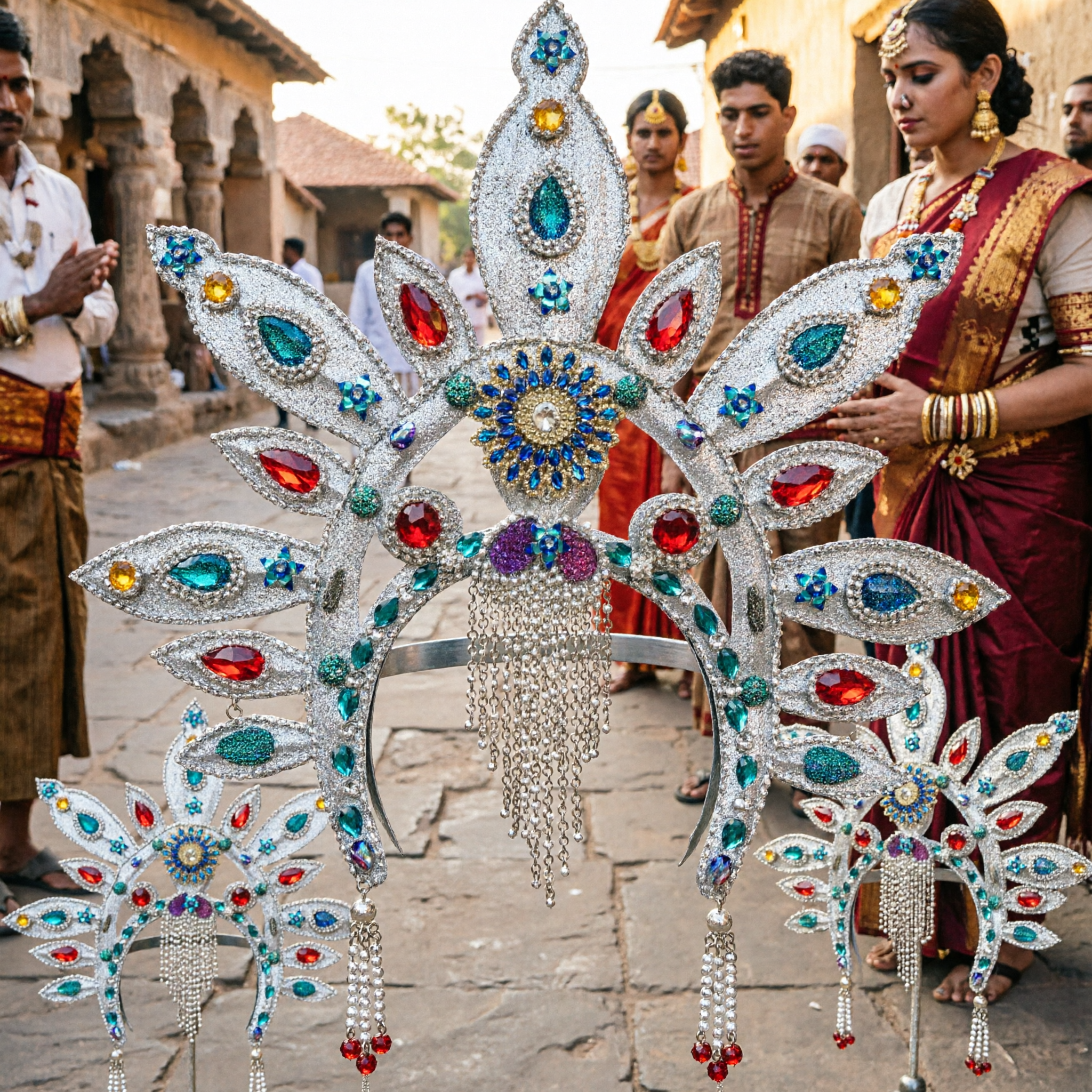 Coiffe traditionnelle de l'opéra de Pékin, couronne de phénix en strass, accessoire capillaire pour spectacle de danse scénique - Asian Costume