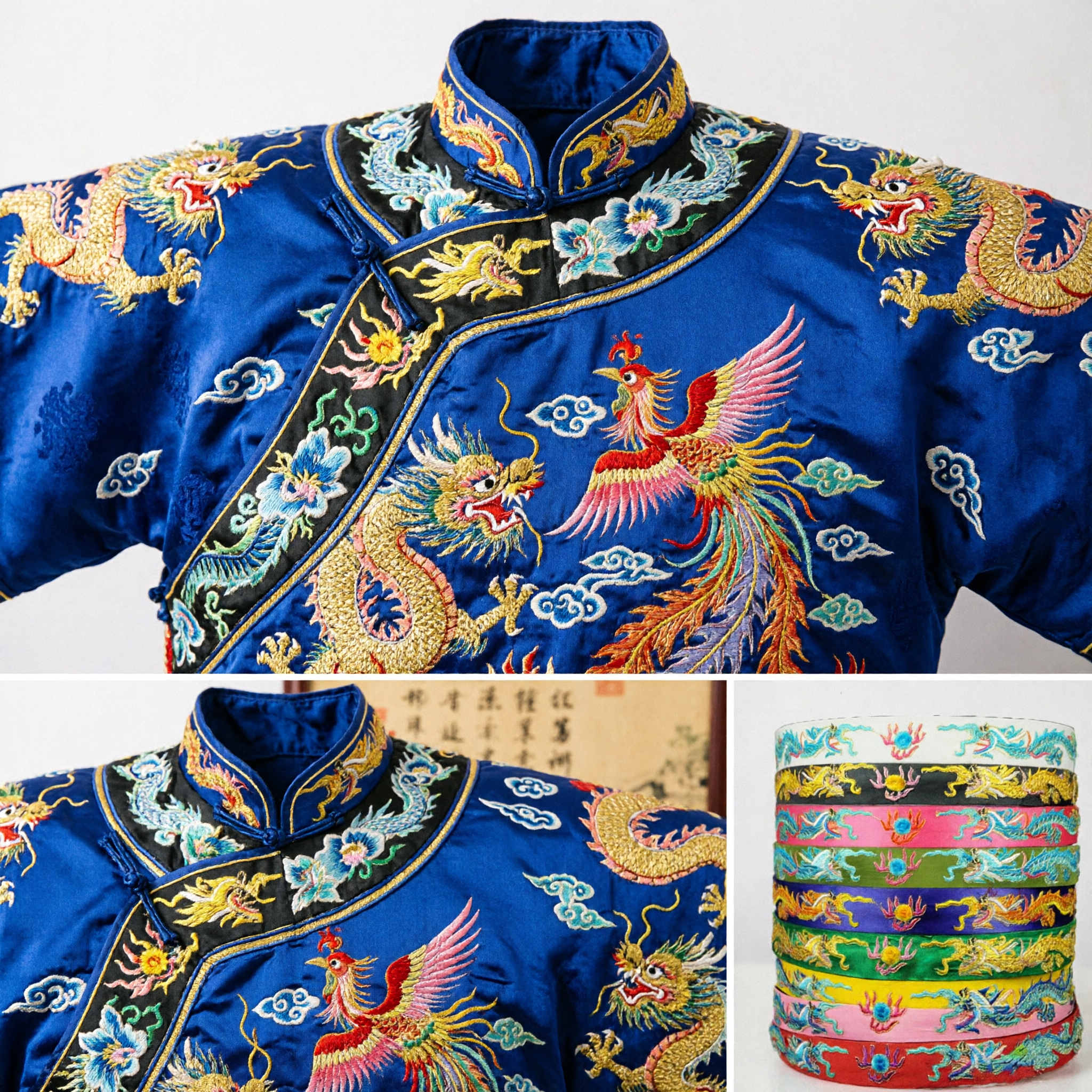 Fita de Bordado de Dragão Chinês Tradicional para Cinto de Faixa de Traje Hanfu e Decoração de Artesanato DIY - Asian Costume