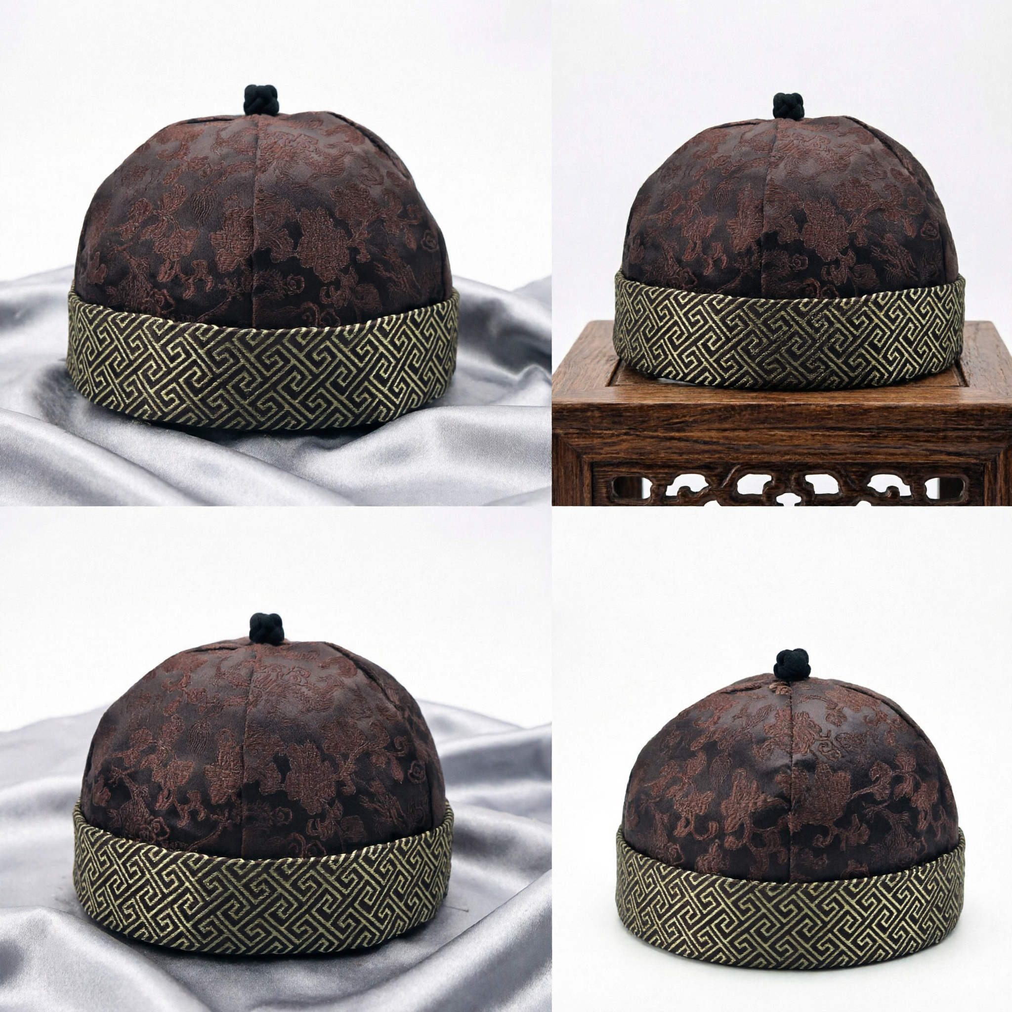 طاقية الديباج التقليدية للرجال، قبعة تانغ سويت القديمة، إكسسوار لزي الهانفو للدراما - Asian Costume