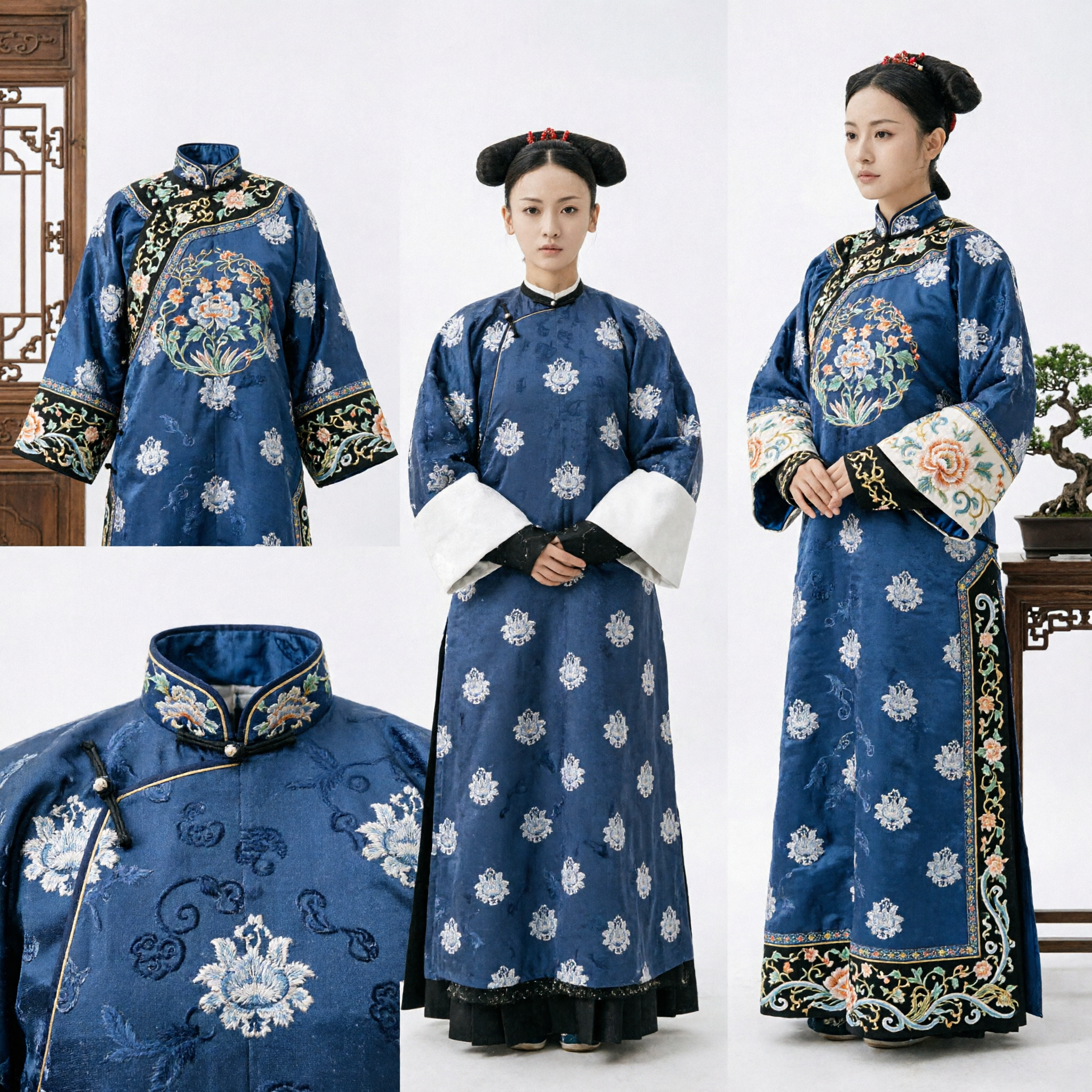 Traditionele Chinese Qing-dynastie Mantsjoe Prinses Geborduurde Gewaad Historisch Drama Cosplay Kostuum voor Vrouwen - Asian Costume