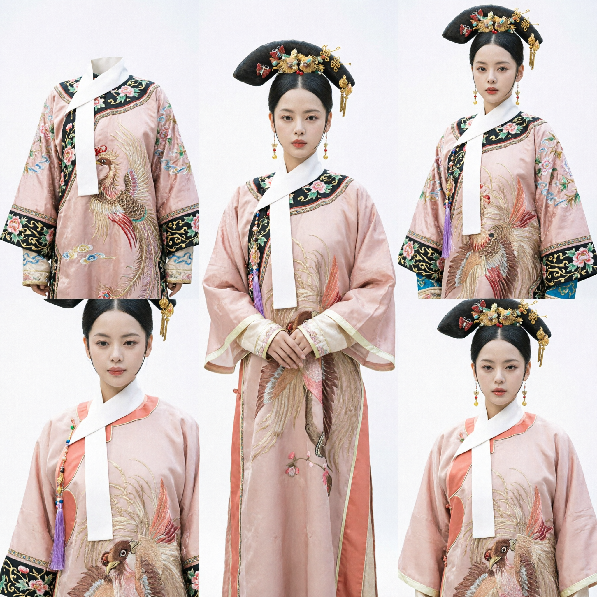Costume tradizionale cinese della principessa Manciù della dinastia Qing, veste rosa ricamata per cosplay storico femminile - Asian Costume