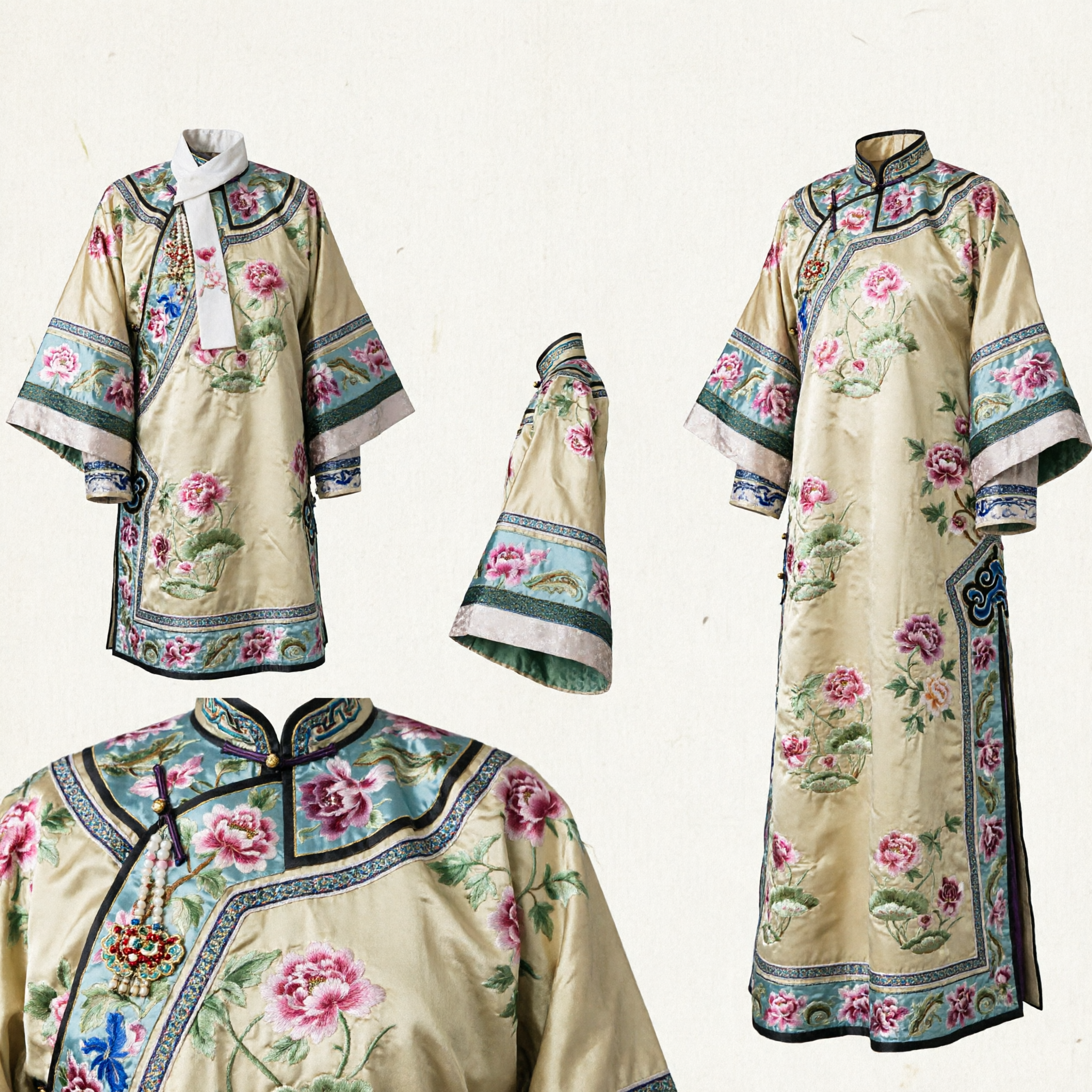 Traje Tradicional Chino de Princesa Manchú de la Dinastía Qing, Túnica Amarilla Bordada, Vestido de Palacio Antiguo para Cosplay de Mujeres - Asian Costume