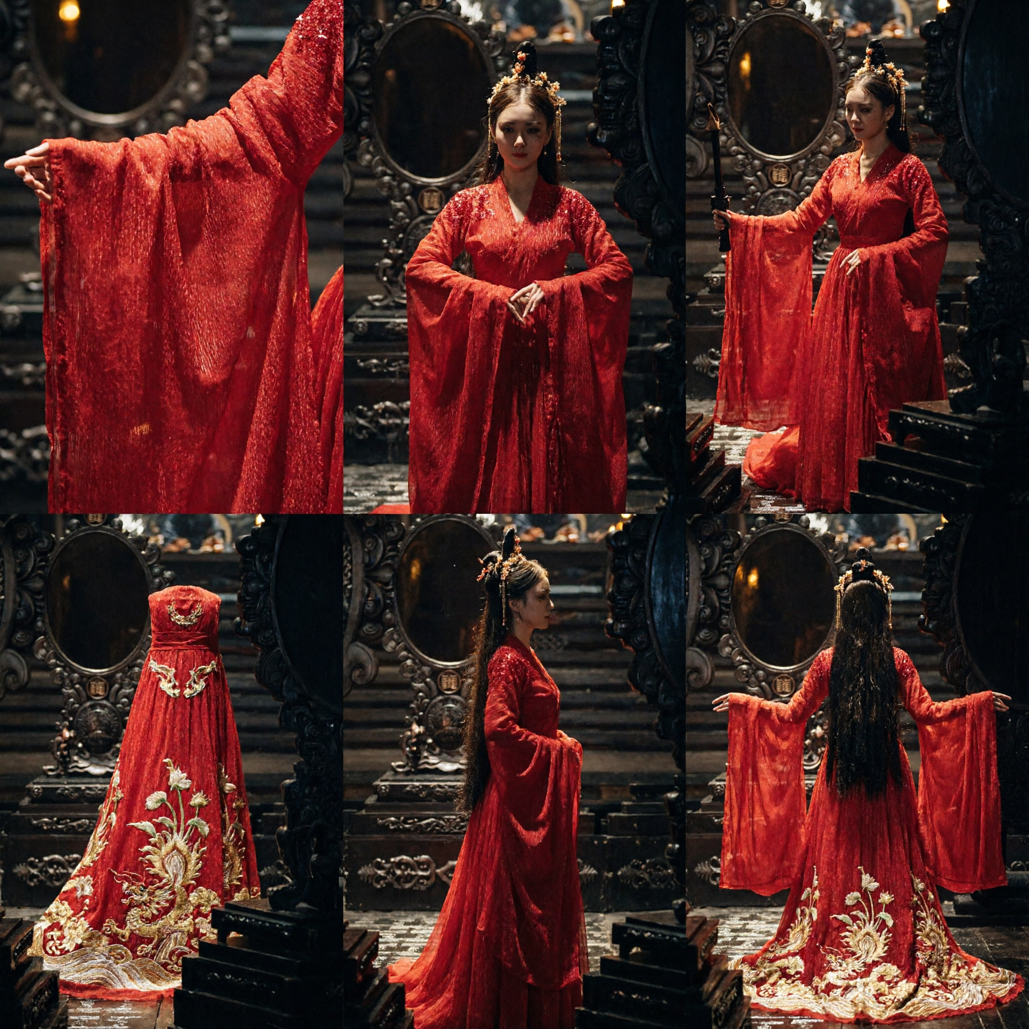 Traje Antiguo Chino de la Dinastía Tang Hanfu Rojo de Princesa Vestido Tradicional de Dama de Palacio para Mujer Cosplay y Actuación - Asian Costume