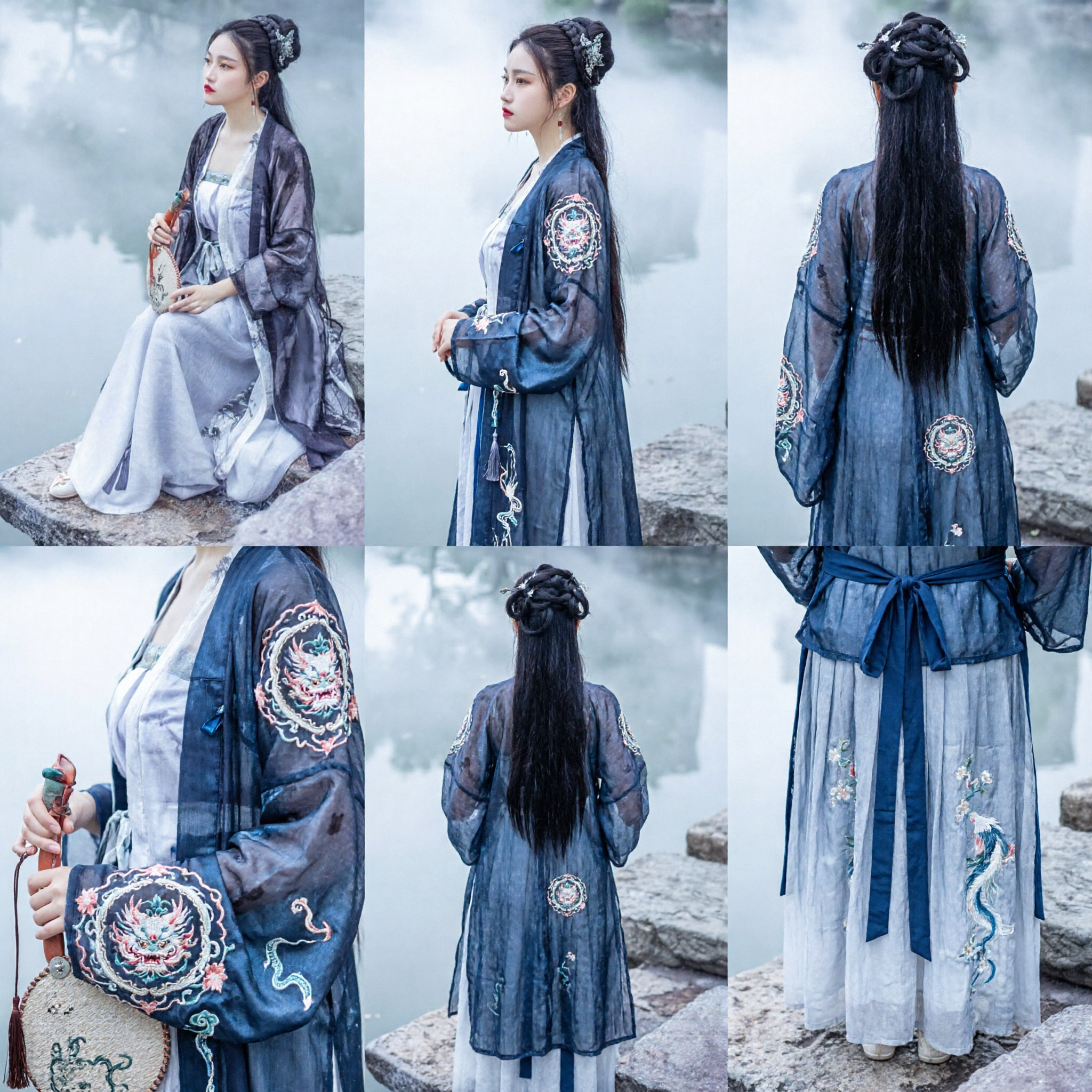 優雅な中国漢服伝統的衣装セット古代スタイル仙女ドレス女性用コスプレ・撮影用 - Asian Costume