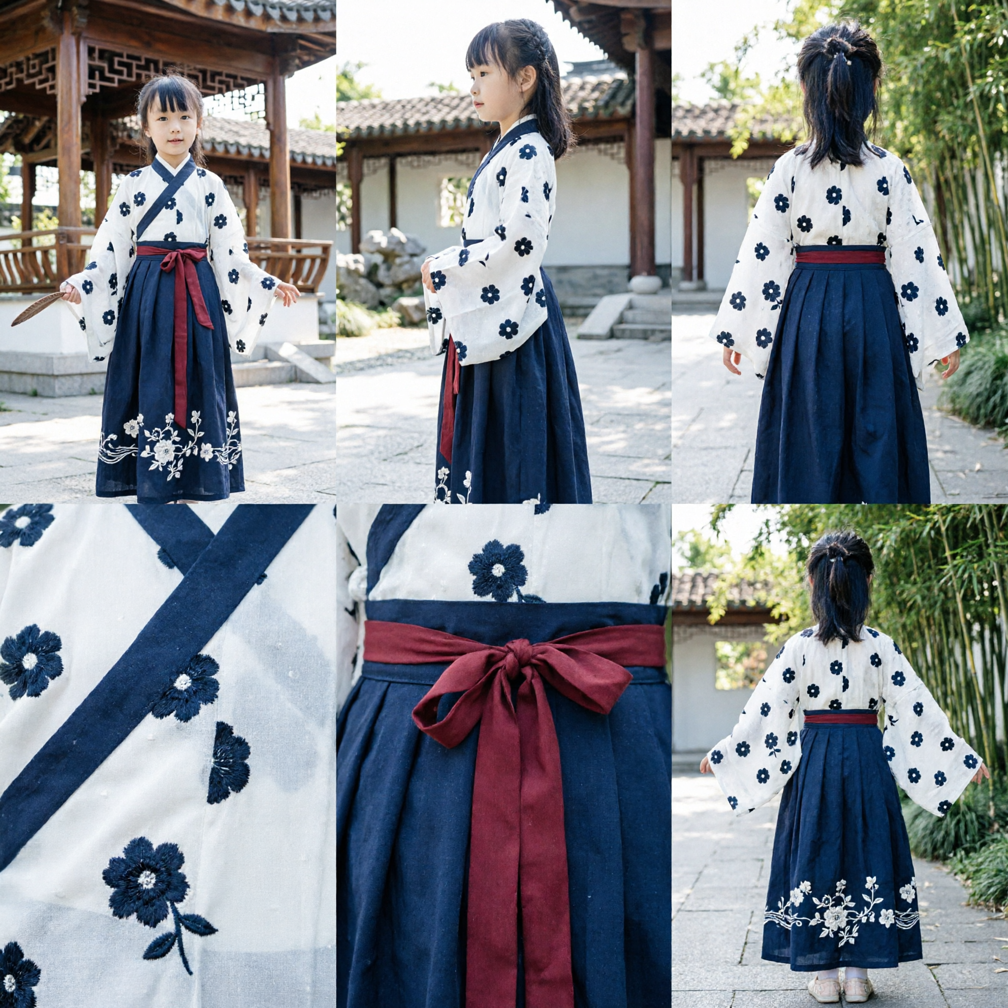 Traje Tradicional Chinês Hanfu para Crianças, Vestido Antigo de Estudiosa para Meninas, Fantasia para Performance e Cosplay - Asian Costume