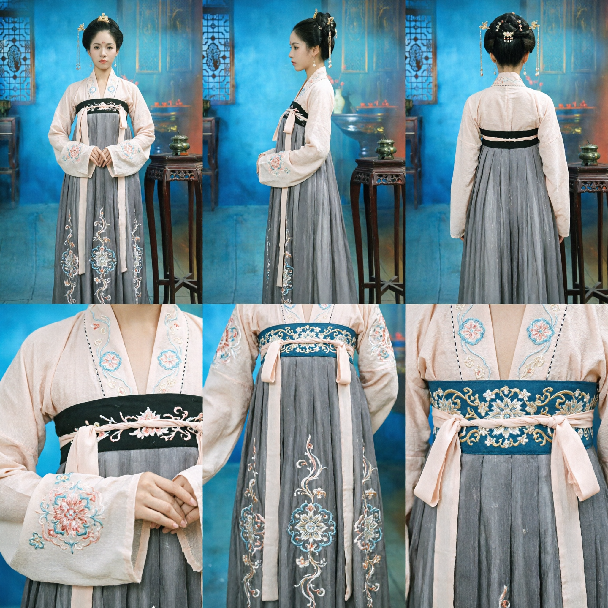 Women's Traditional Chinese Hanfu Costume Ancient Palace Lady Grey Skirt Ruqun Outfit for Cosplay Photography - Asian Costume