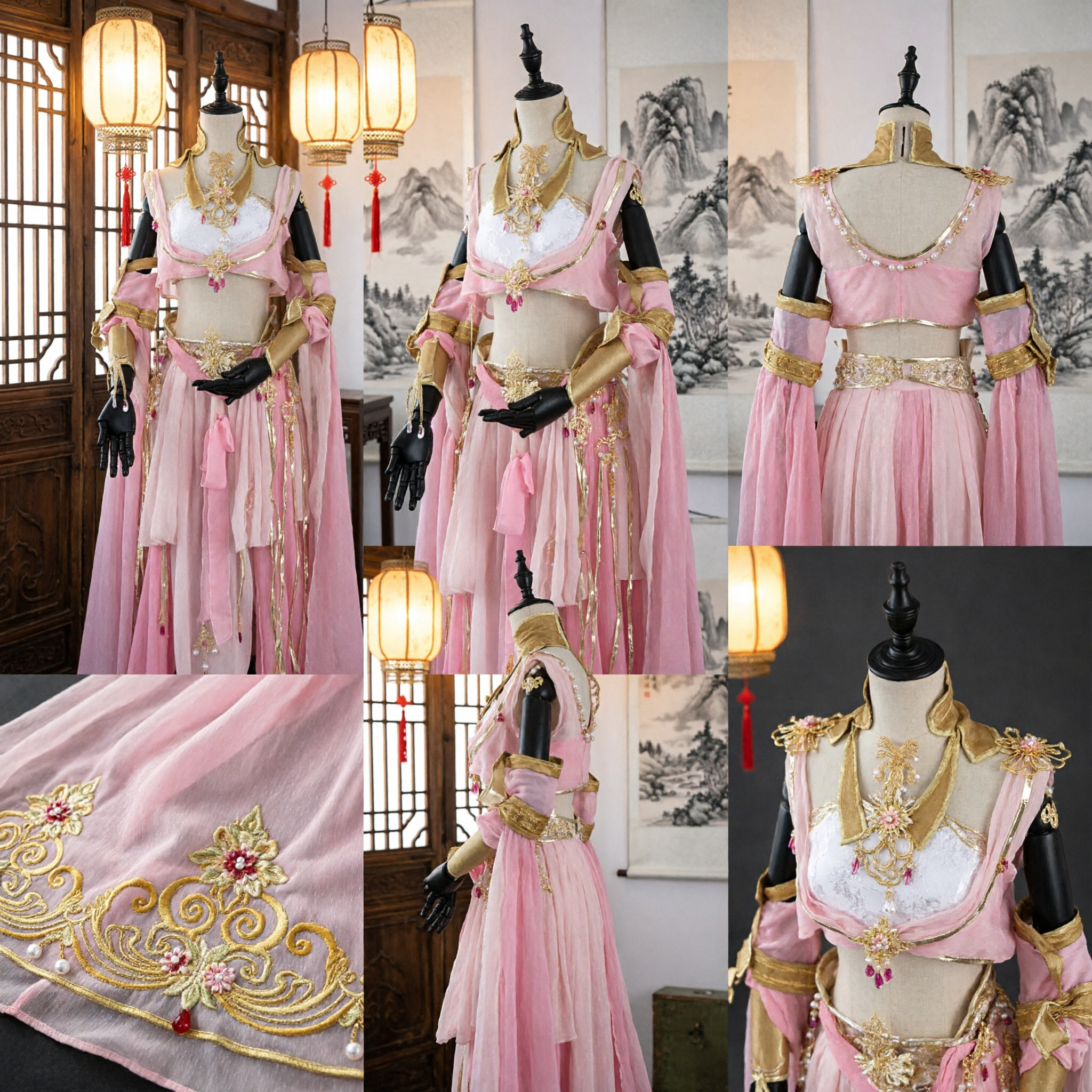Traje de Cosplay Hanfu de Espadachina Antigua China Rosa, Vestido de Hada de Fantasía Tradicional para Mujeres - Asian Costume