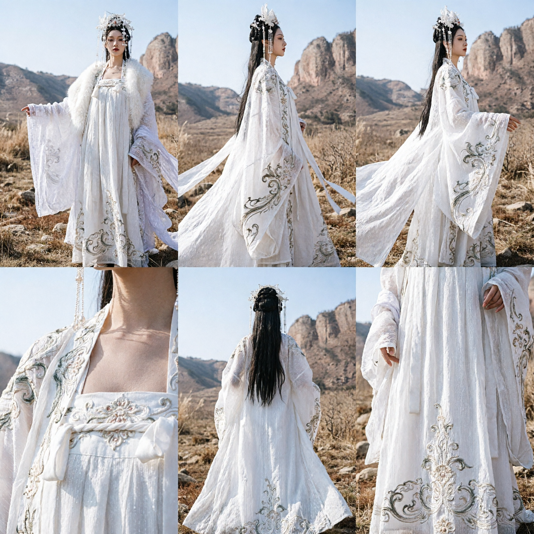 Costume Hanfu de Fée Xianxia Chinoise Blanc Robe de Princesse Ancienne pour Cosplay et Photographie Femmes - Asian Costume