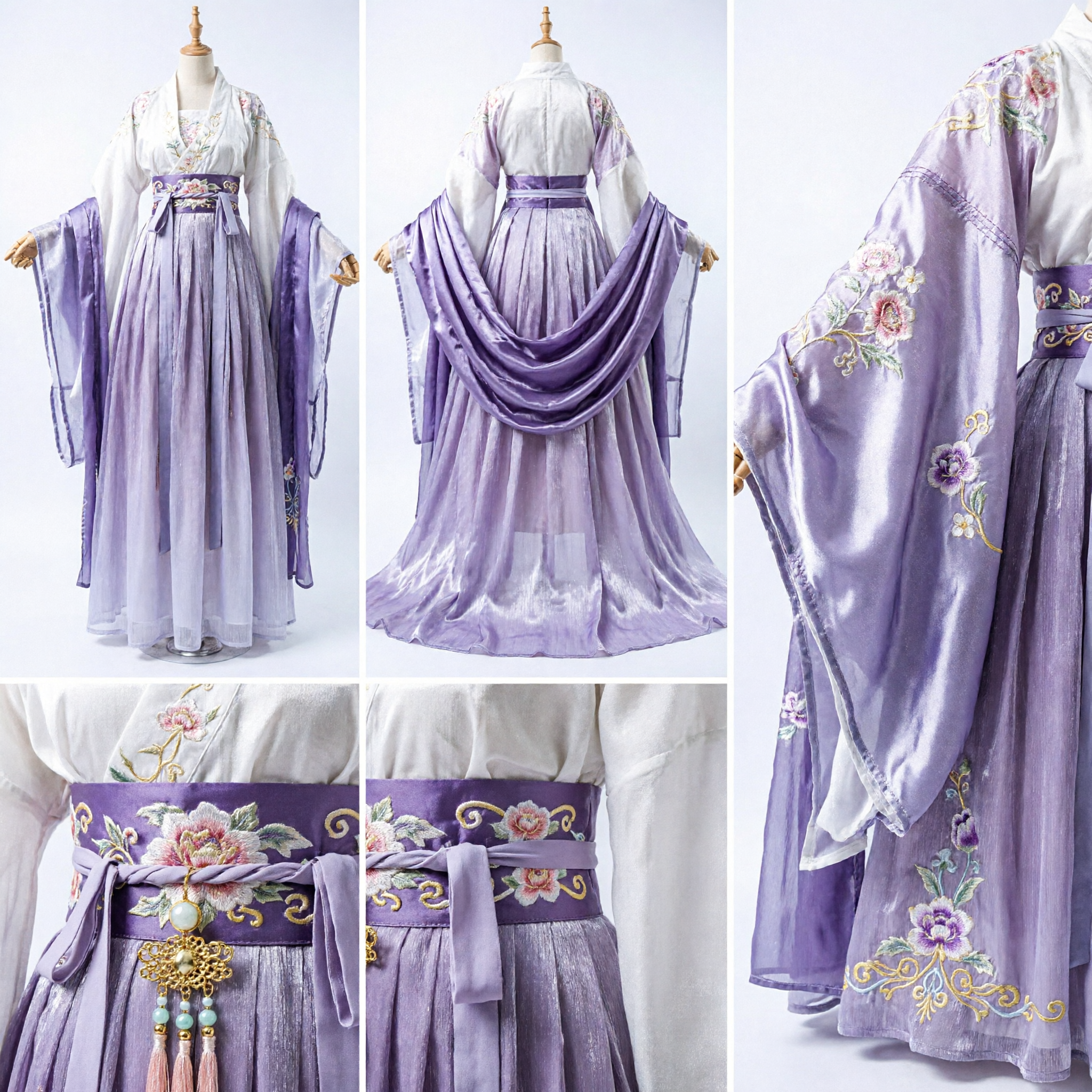 Oud-Chinese Paarse Hanfu Feeënkostuum voor Vrouwen Elegante Godinnenjurk Cosplay Uitvoeringskleding - Asian Costume